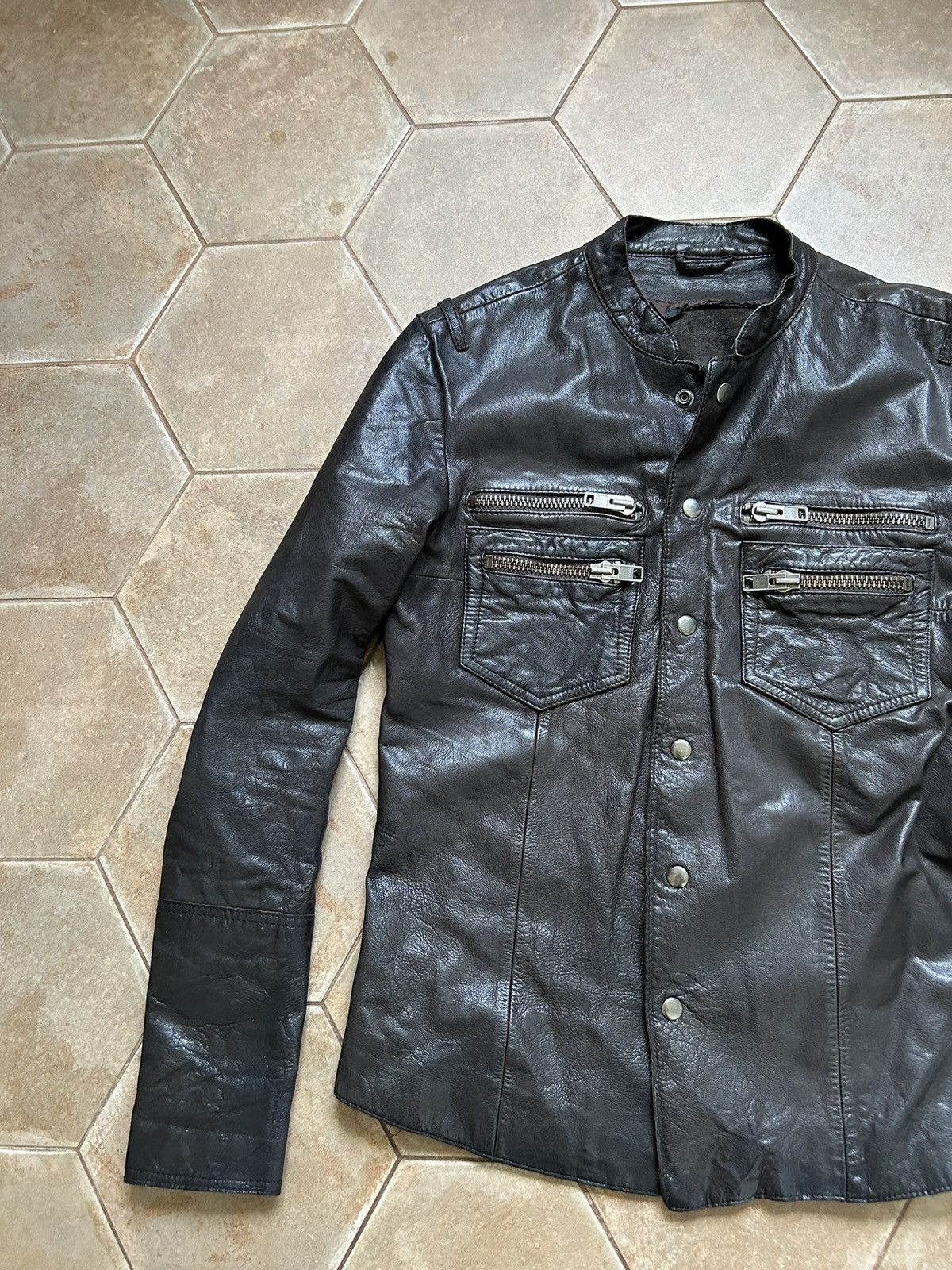Allsaints All Saints Leather Jacket Biker Size US M / EU 48-50 / 2 - 3 Thumbnail