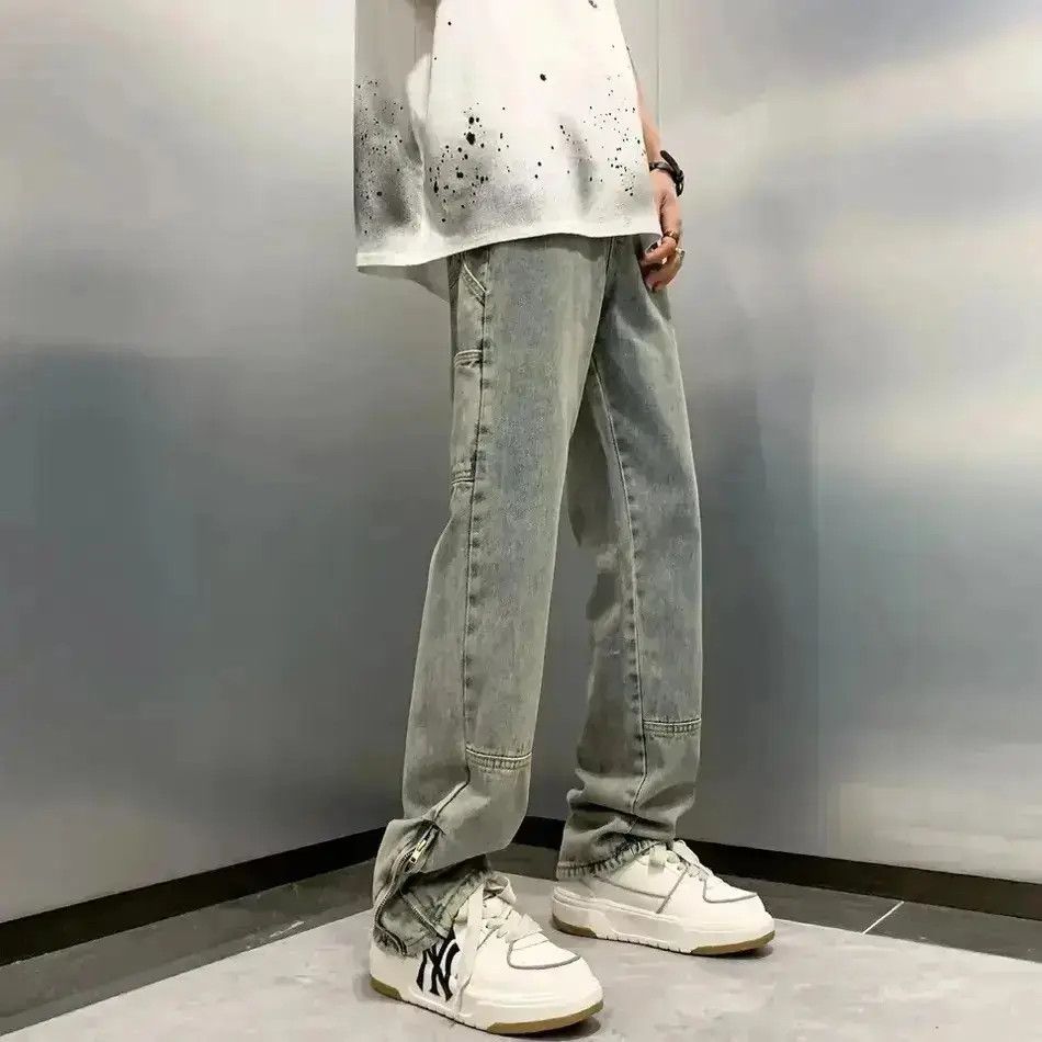 Japanese Brand Y2K Fashion Ankle Zipper Baggy Cargo Jeans Size US 32 / EU 48 - 1 Thumbnail