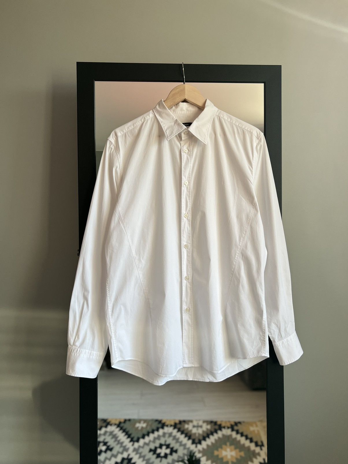 Ermenegildo Zegna Z Zegna Drop 8 Fit White Button Up Shirt Size US XL / EU 56 / 4 - 1 Thumbnail
