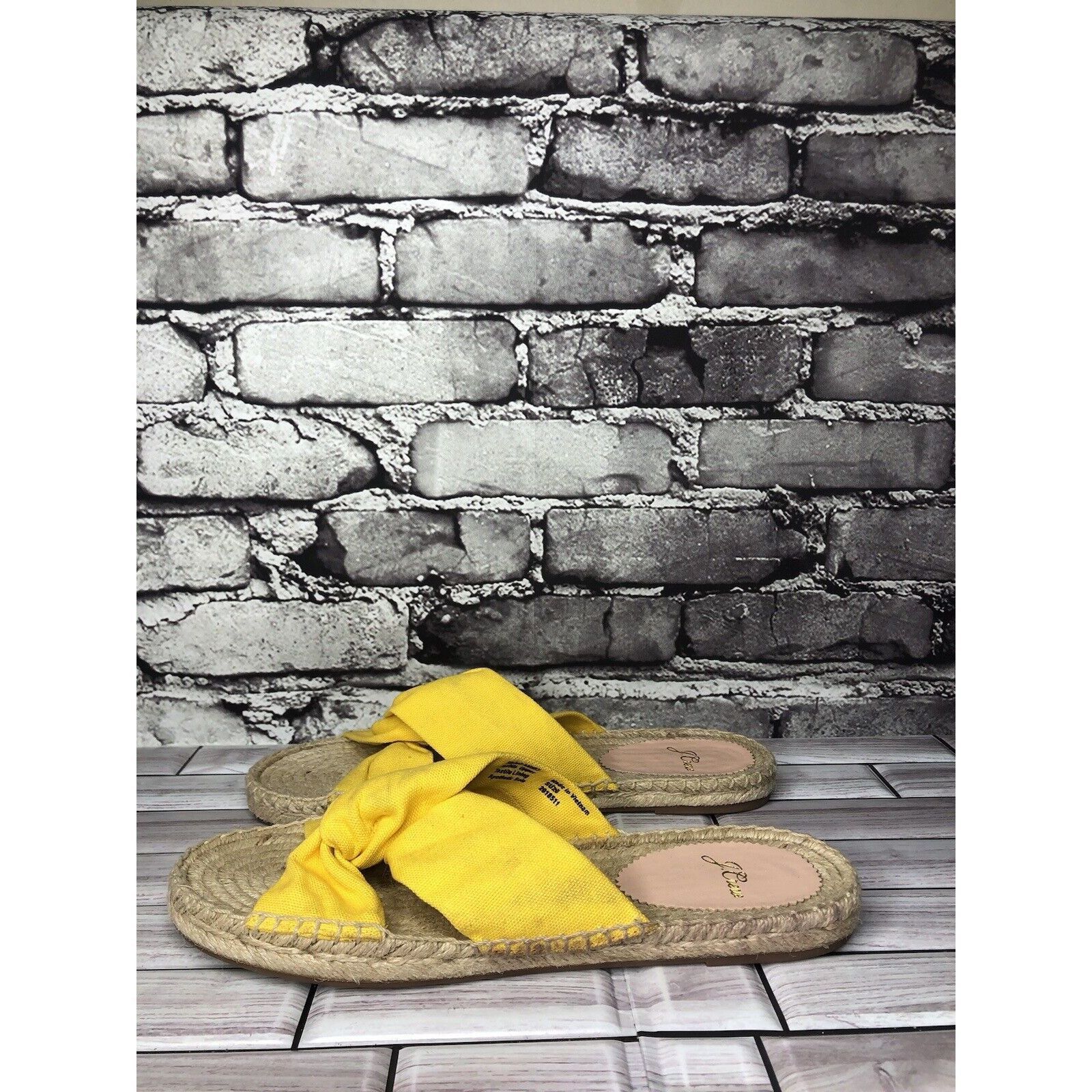 J.Crew J. Crew Yellow Twisted Canvas Fabric Slide Espadrilles Sanda Size US 9 / IT 39 - 18 Thumbnail