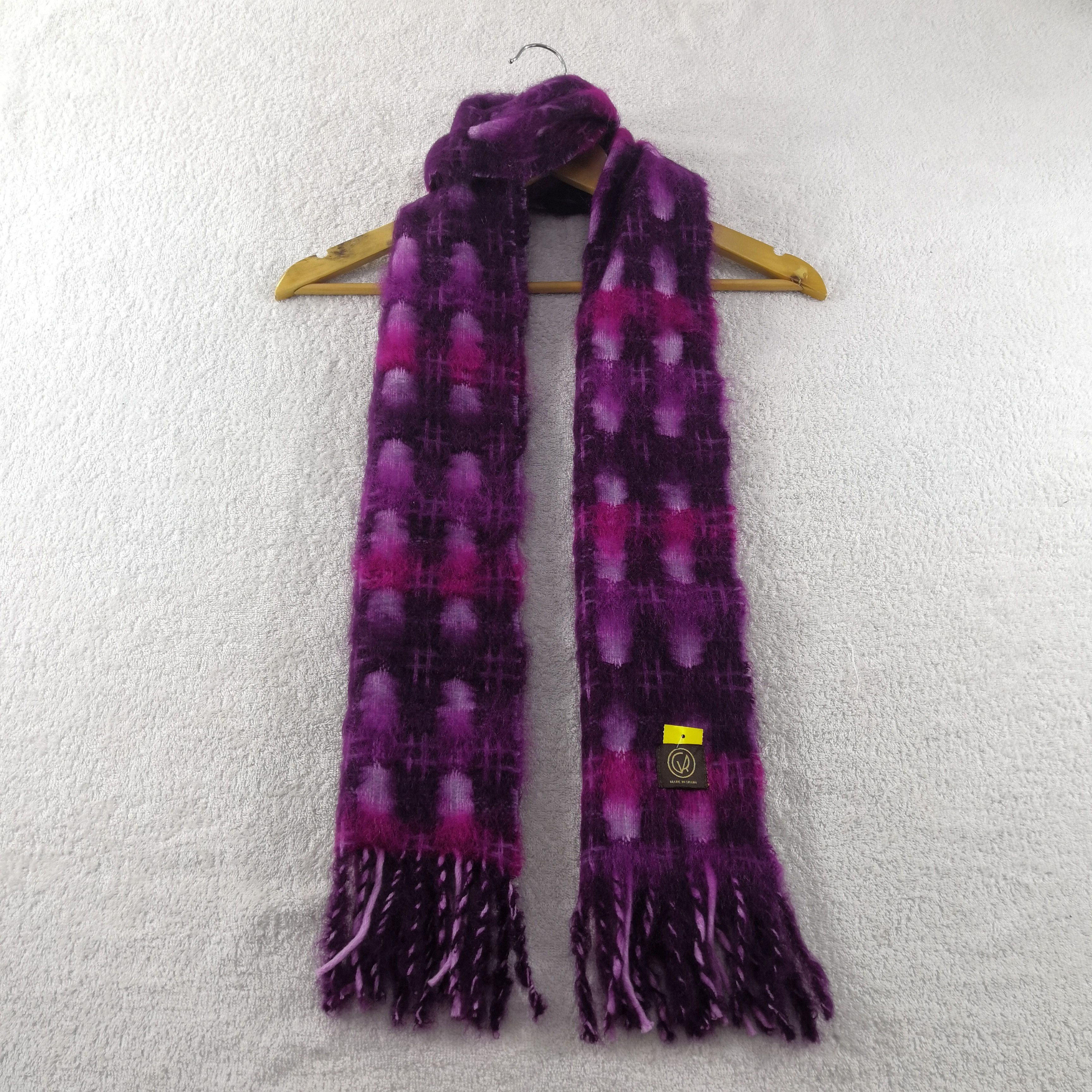 Japanese Brand Vintage Mantas Ezcaray Mohair Scarf Winter Wool Scarves . Size ONE SIZE - 4 Thumbnail