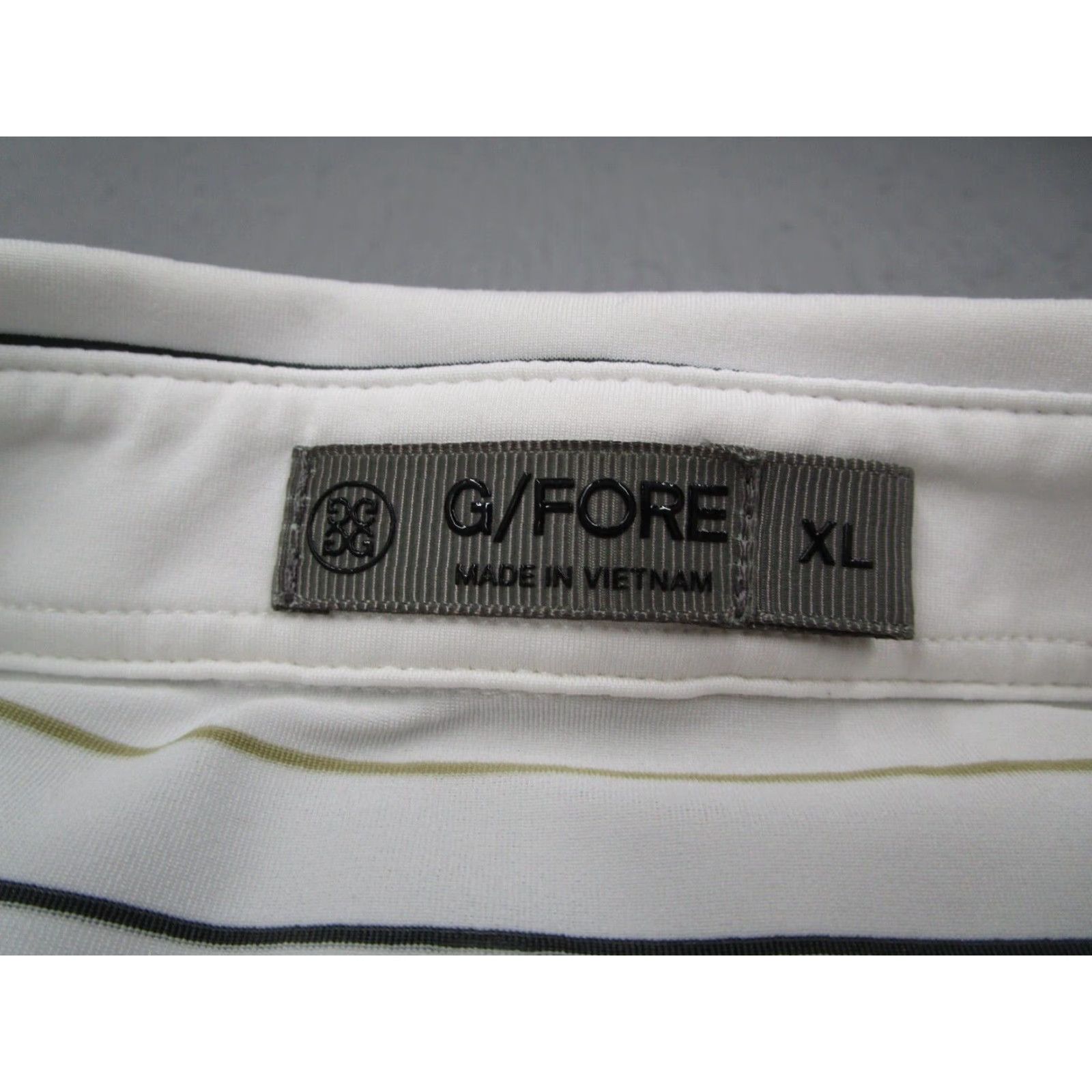 G/FORE G/Fore Shirt Mens XL White Striped Performance Polo Polo Shirt Golf Casual Travel Activewear Size US XL / EU 56 / 4 - 3 Thumbnail