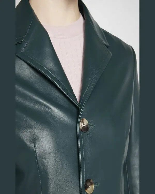Marni oc11z0525 Lambskin Leather Jacket in Green Size L / US 10 / IT 46 - 5 Thumbnail