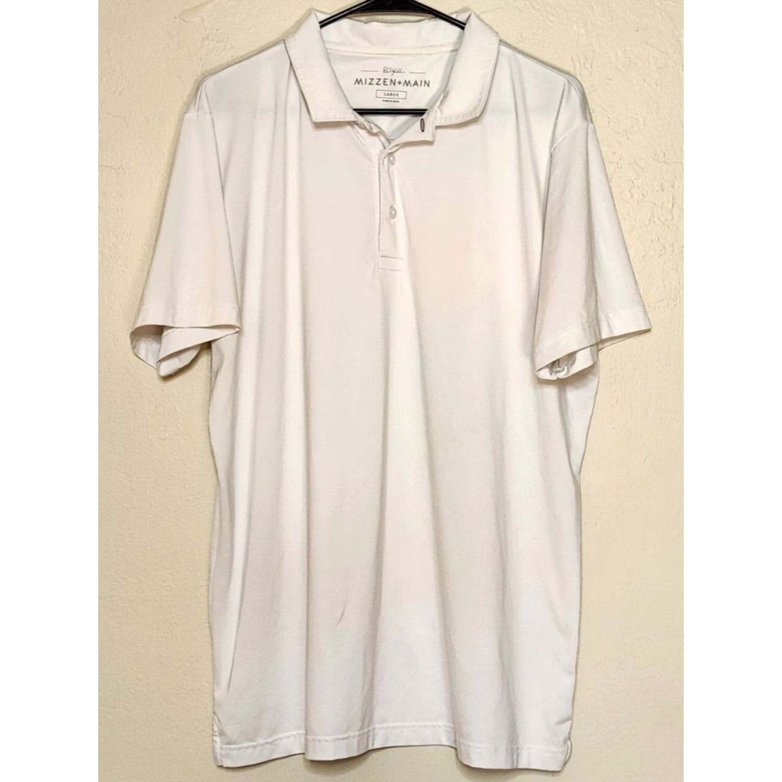 Mizzen+Main Mizzen+Main Polo Shirt Mens L Golf Short Sleeve Stretch White Size US L / EU 52-54 / 3 - 2 Thumbnail