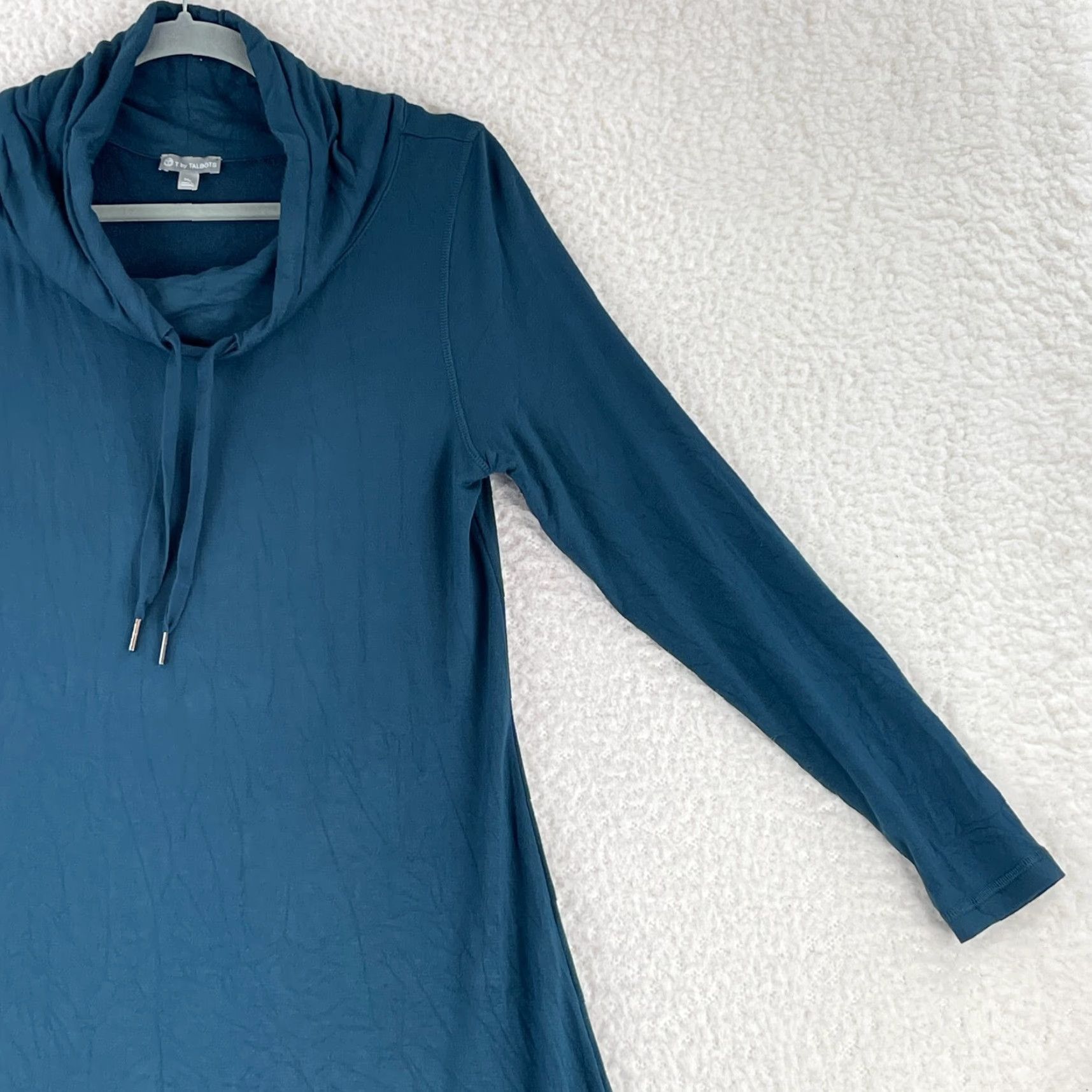 Talbots T by Talbots Dress Womens PM Green Cowl Neck Long Sleeve Pullover Stretch Size M / US 6-8 / IT 42-44 - 4 Thumbnail