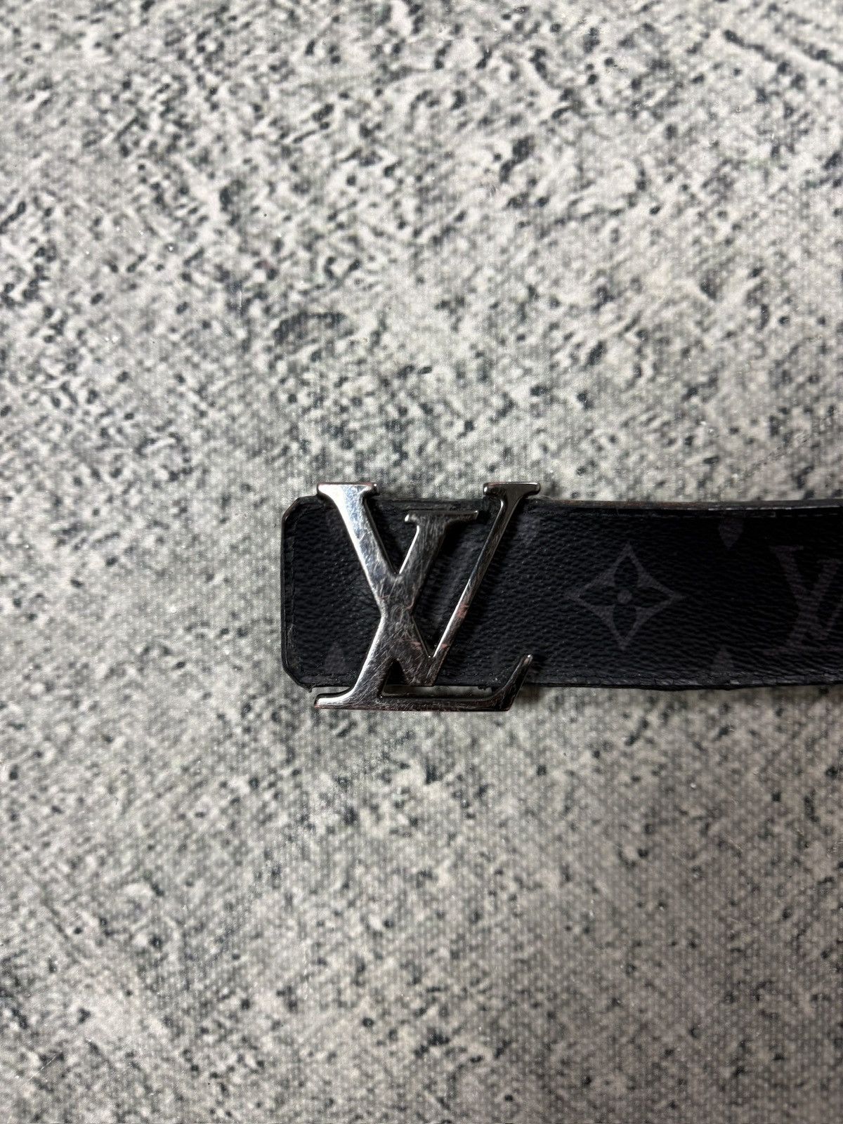 Louis Vuitton Louis Vuitton belt silver big buckle black LV monogram Size 40 - 2 Thumbnail