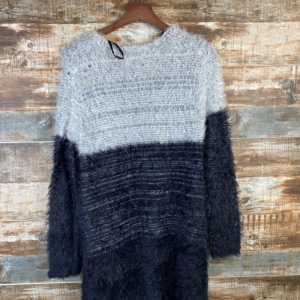 Japanese Brand DL Raf Baf Black Cardigan fur shaggy mohair Knitwear #C1114 Size M / US 6-8 / IT 42-44 - 13 Thumbnail