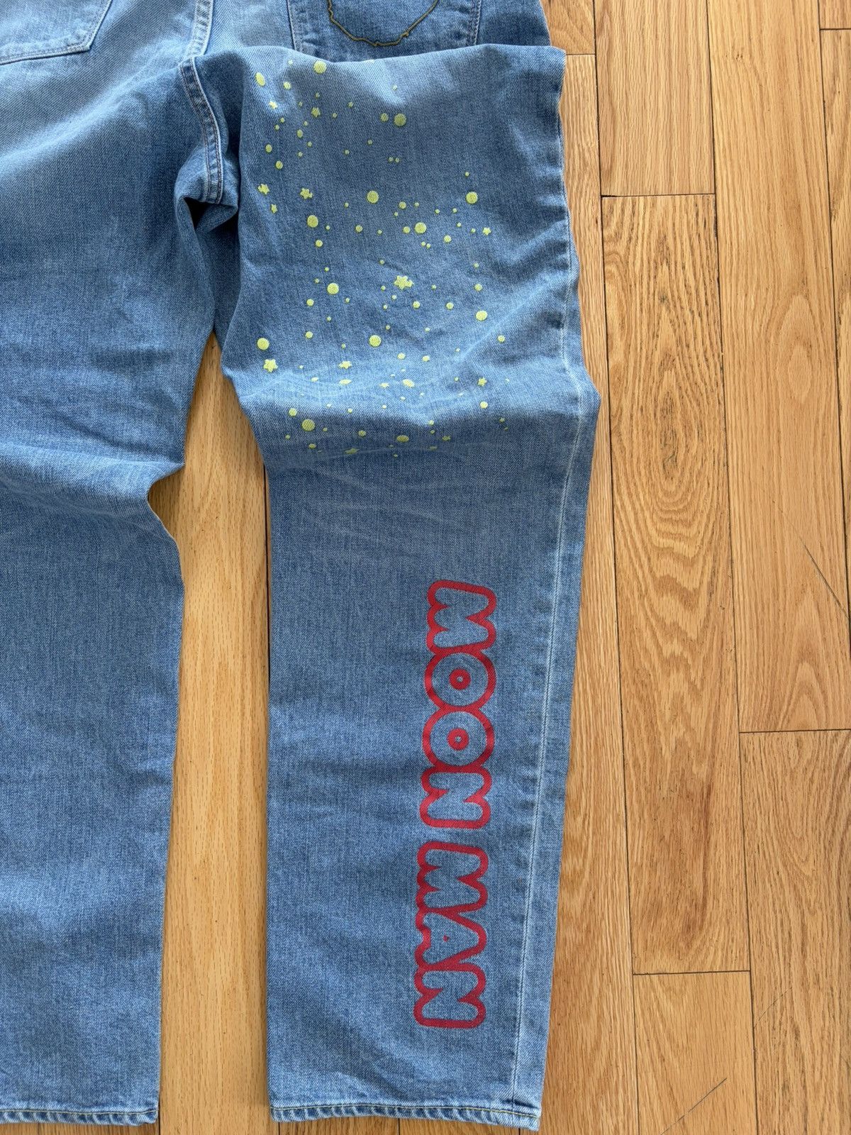 Bape A Bathing Ape Distressed Light Wash Denim Jeans Size US 34 / EU 50 - 4 Thumbnail