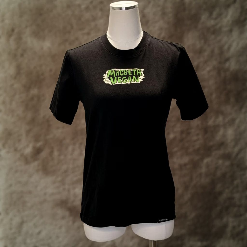 Vintage Macbeth Shirt Mens XS Black Vegan Graphic Cow Animal Rights Short Sleeve Tee Size US XS / EU 42 / 0 - 1 Thumbnail