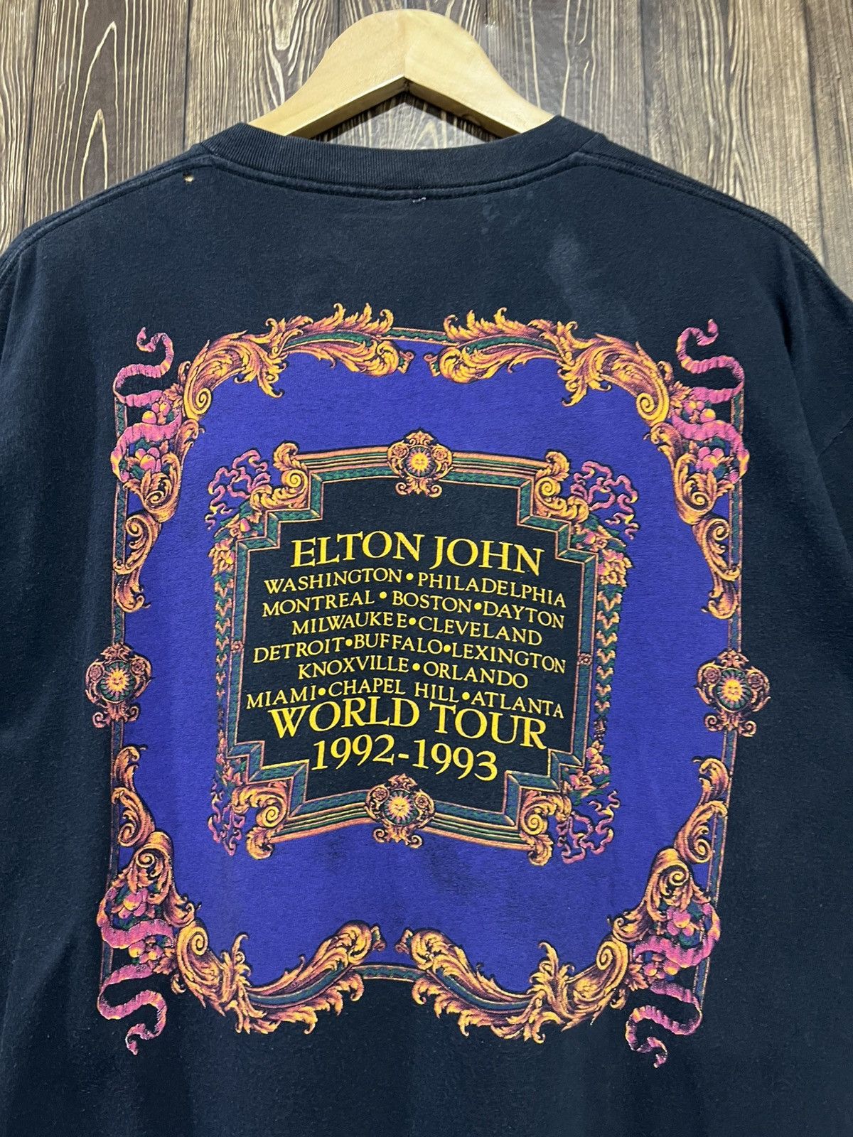Band Tees × Vintage Vintage 90s Elton John World Tour By Gianni Versace Rare Tshirt Size US XL / EU 56 / 4 - 9 Thumbnail