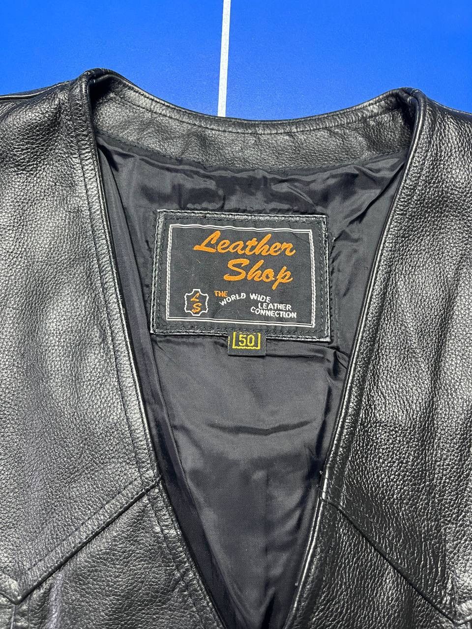 The Leather Shop Leather Motorcycle Biler Vest Size 50S - 5 Thumbnail