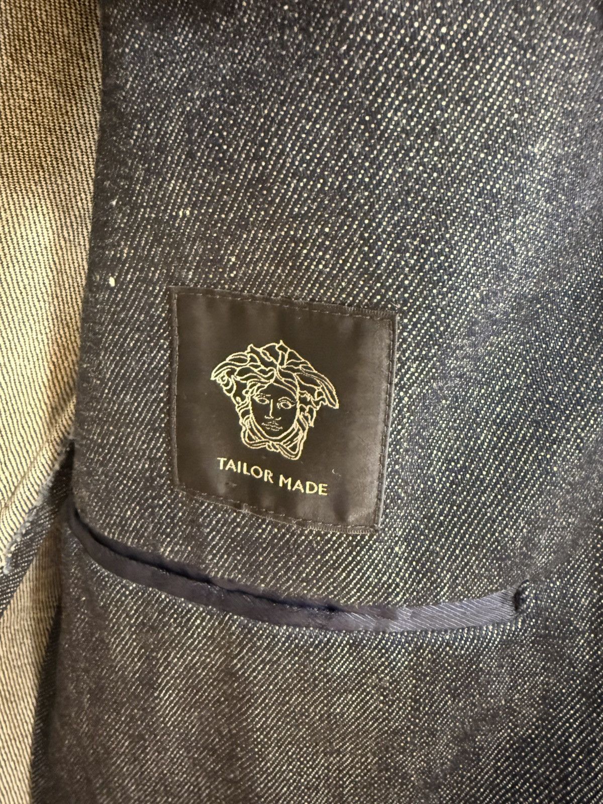 Versace stiching details denim blazer size46 Size 46R - 6 Thumbnail