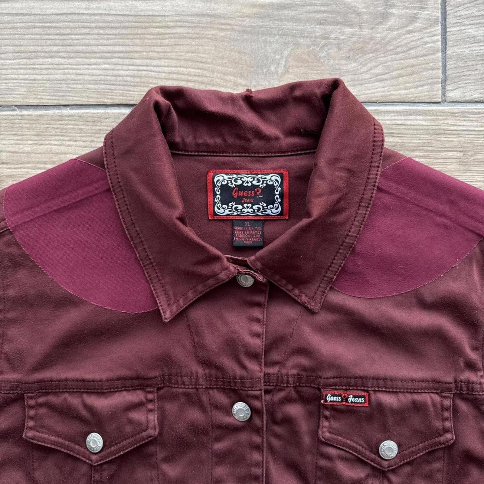 Guess Y2K Guess Jeans 00s Red Denim Jacket Size XL / US 12-14 / IT 48-50 - 6 Thumbnail