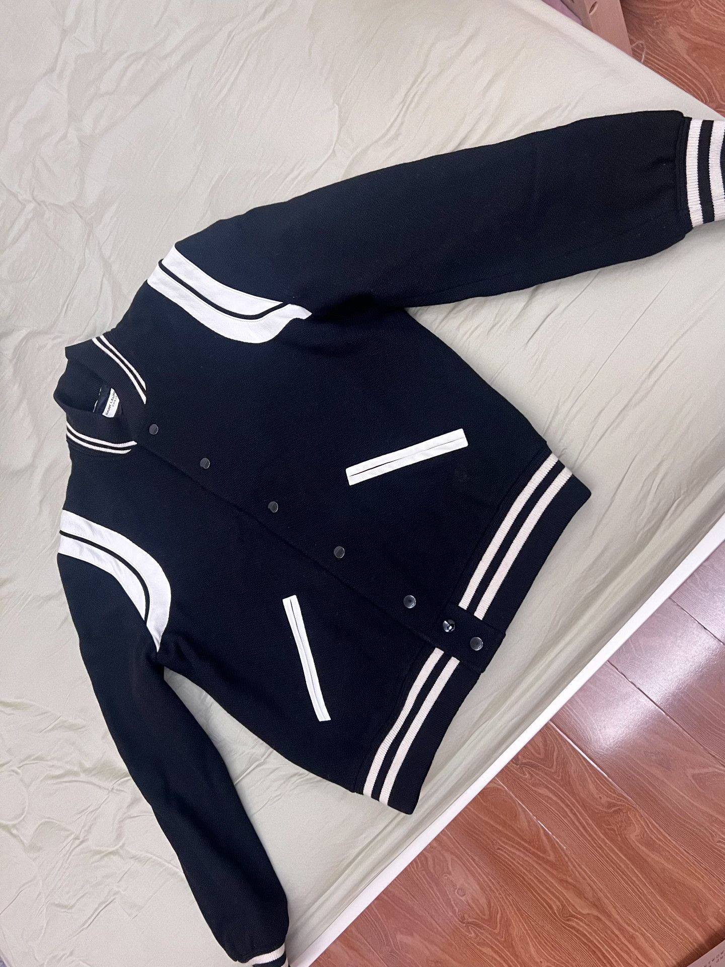 Saint Laurent Paris Saint Laurent Striped Baseball Jacket Size US M / EU 48-50 / 2 - 1 Thumbnail