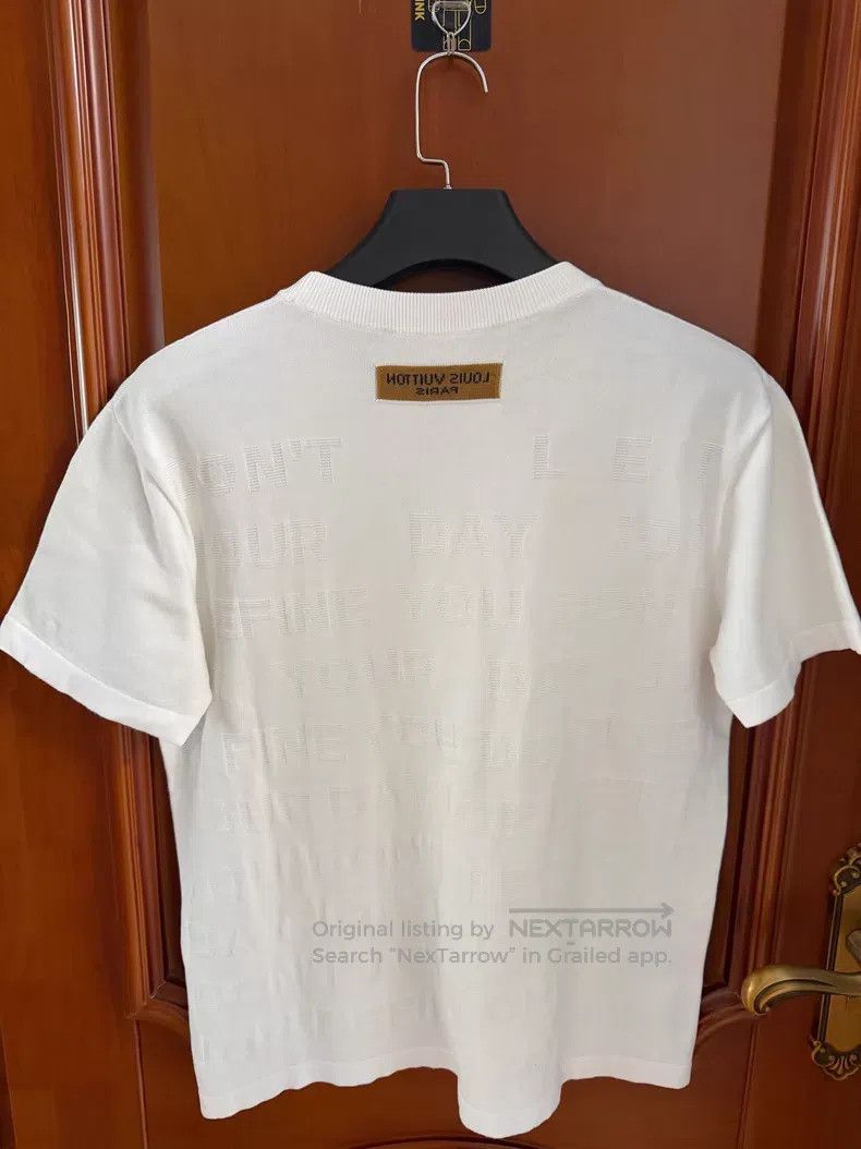 Louis Vuitton Louis Vuitton White Bullet Screen Letter Knitted Short Sle Size US M / EU 48-50 / 2 - 2 Thumbnail