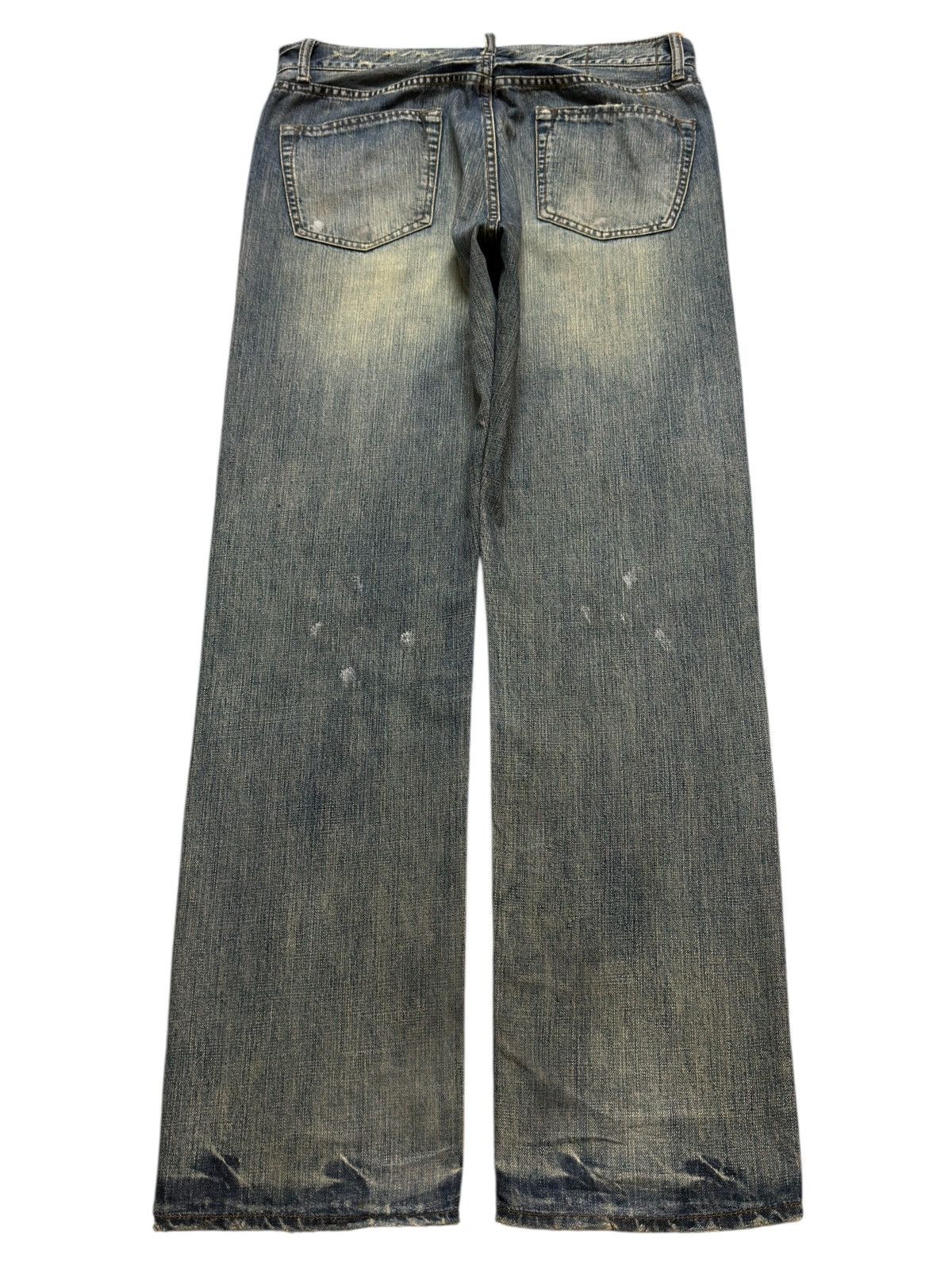 14th Addiction Vintage Y2K Japanese Brand Blue Mud Wash Whiskers Wide Leg Size US 34 / EU 50 - 2 Thumbnail