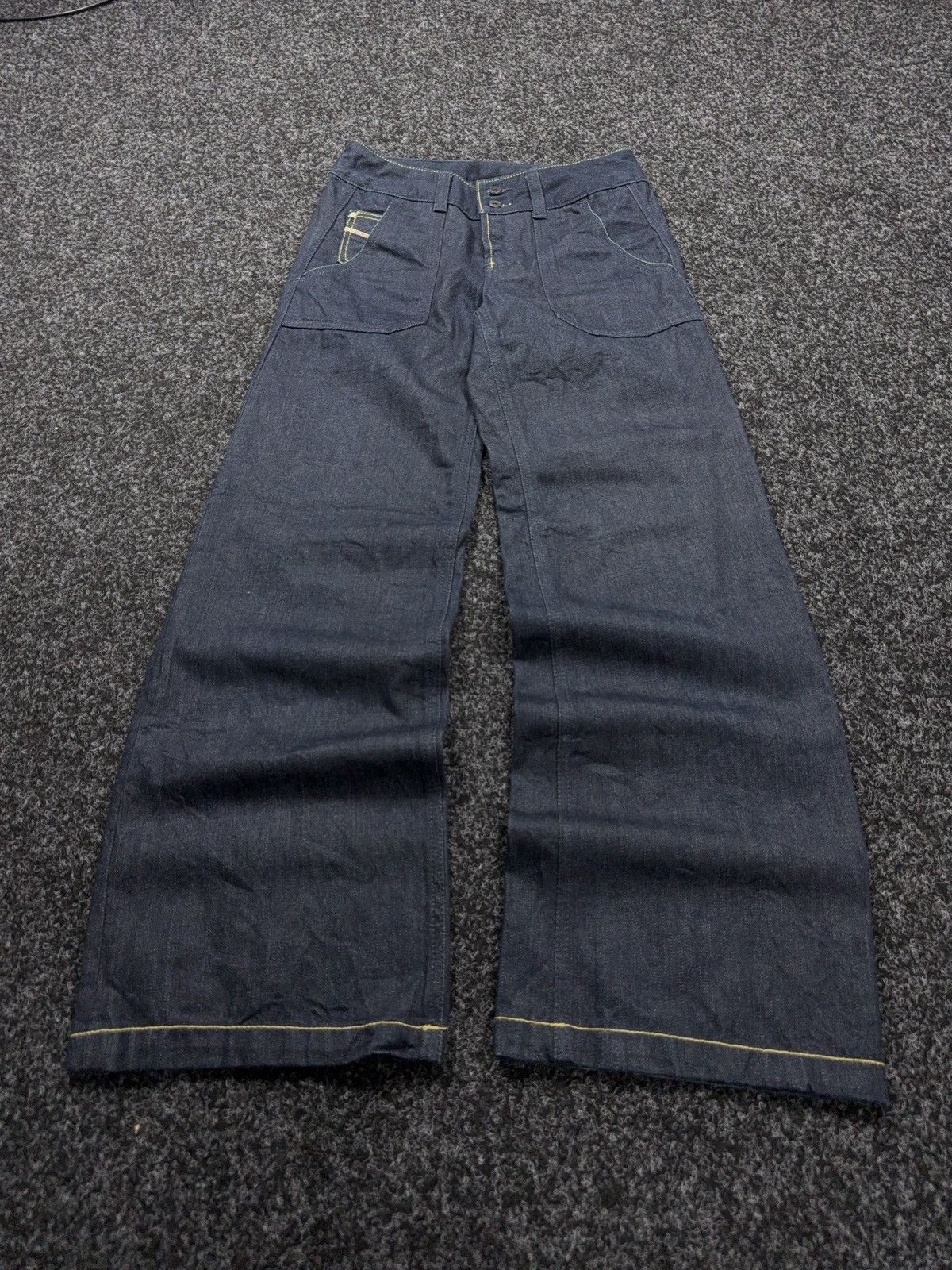 Diesel Luxury Diesel Volver Dark Raw Denim Wide Leg Jeans Y2K Size 26" / US 2 / IT 38 - 1 Thumbnail