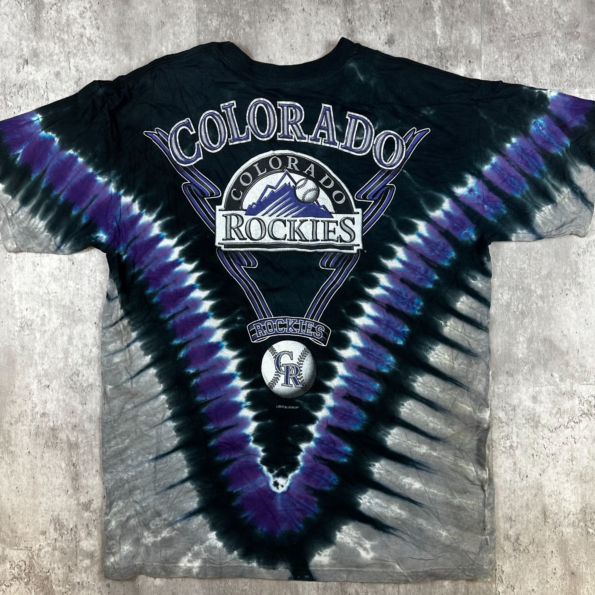 Liquid Blue Colorado Rockies Liquid Blue Tie-Dye T-Shirt L 100% Cotton V Size US L / EU 52-54 / 3 - 2 Thumbnail