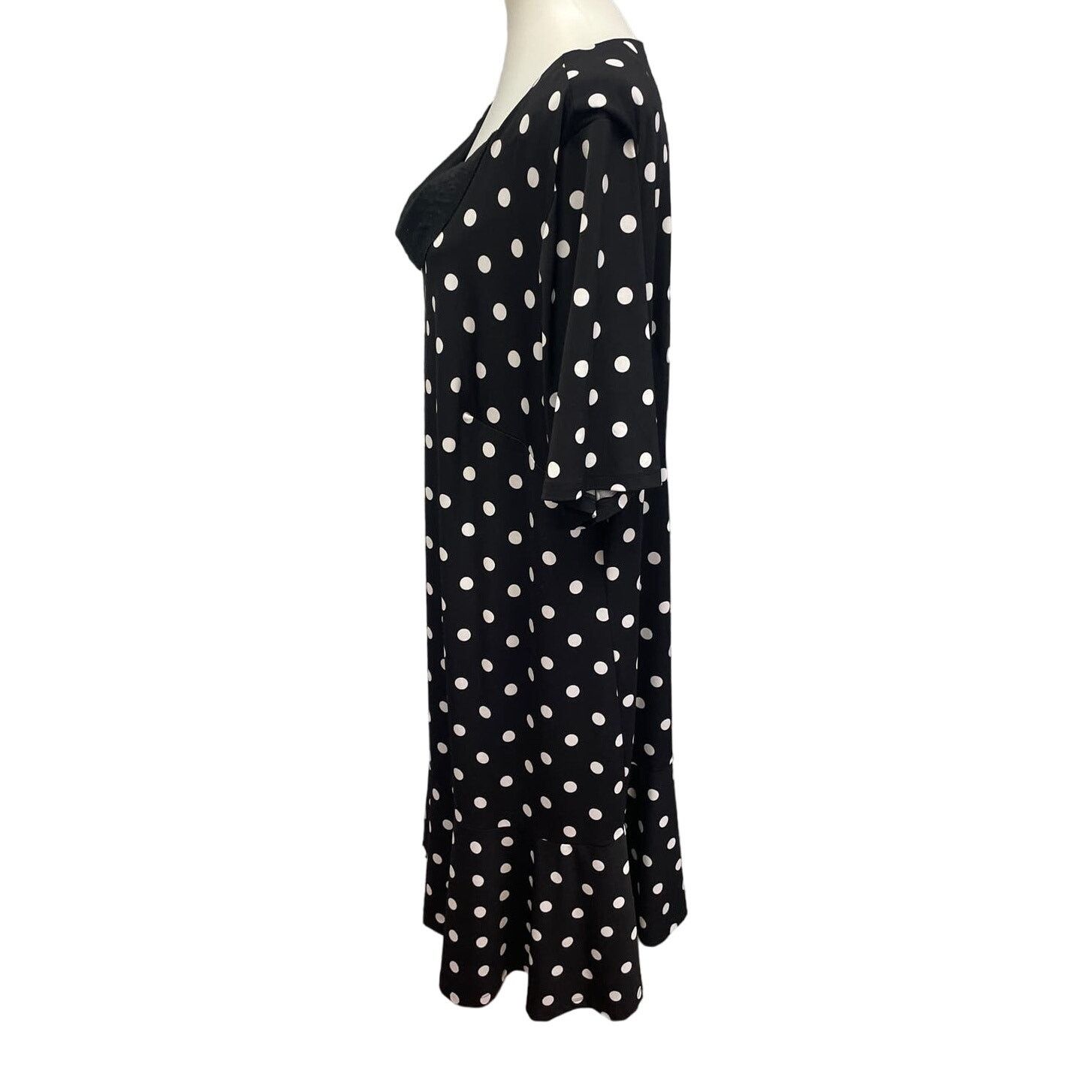 Avenue Avenue Womens Plus Size 26 White Polka Dot Sheath Dress Size 4XL / US 24-26 - 3 Thumbnail