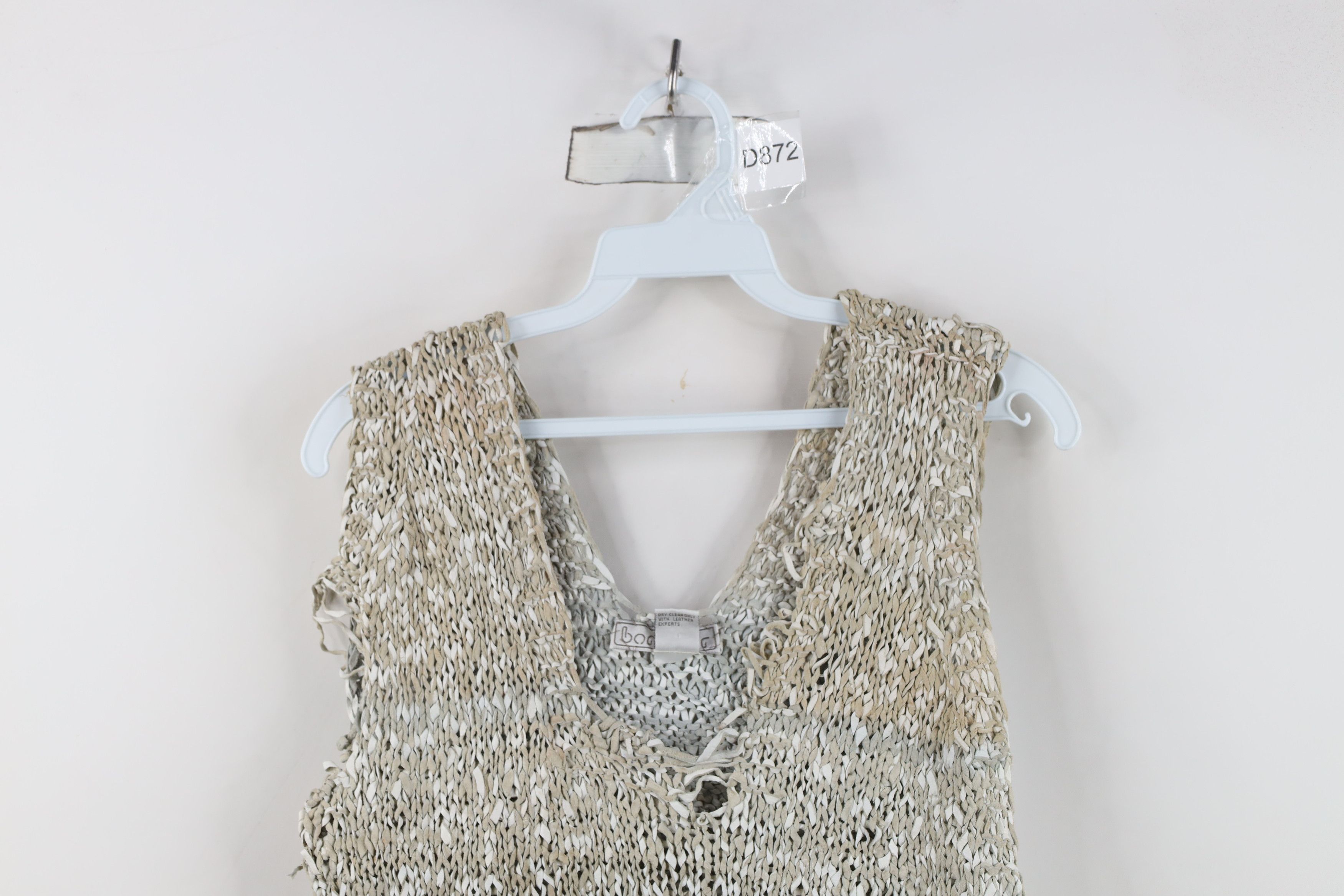 Vintage Vintage 90s Streetwear Braid Hand Knit Tank Top T-Shirt Size L / US 10 / IT 46 - 2 Thumbnail