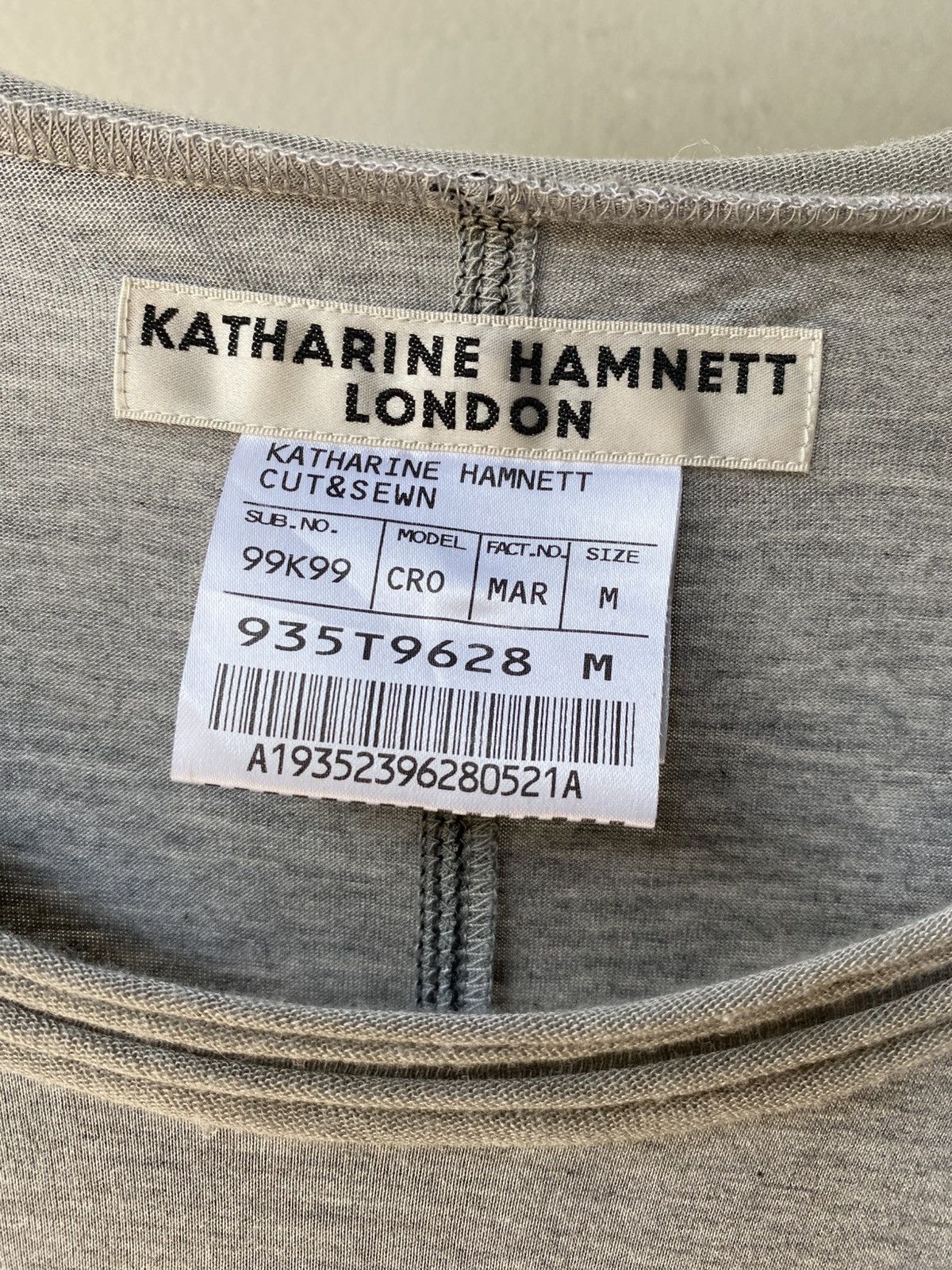 Katharine Hamnett London KATHARINE HAMNETT LONDON Gray Sheer Long-Sleeve Tee Size M / US 6-8 / IT 42-44 - 4 Thumbnail