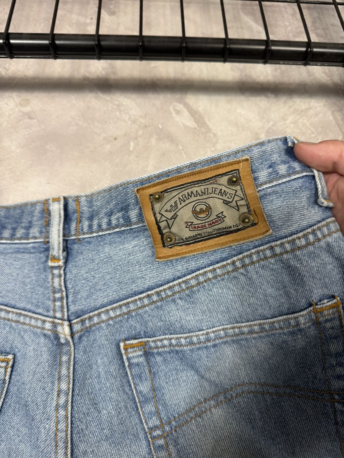 Vintage Vintage 90s Armani Jeans Fade Denim Pants Size US 32 / EU 48 - 17 Thumbnail