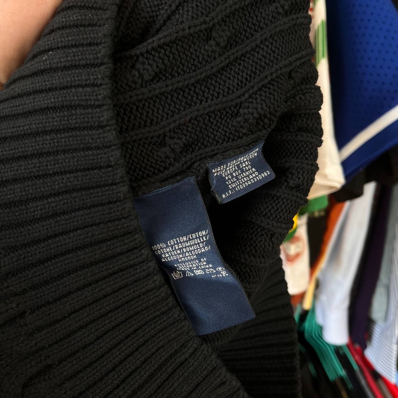 Ralph Lauren Sport Vintage Ralph Lauren Sport Cable-Knit V-Neck Black Sweater Size XL / US 12-14 / IT 48-50 - 6 Thumbnail