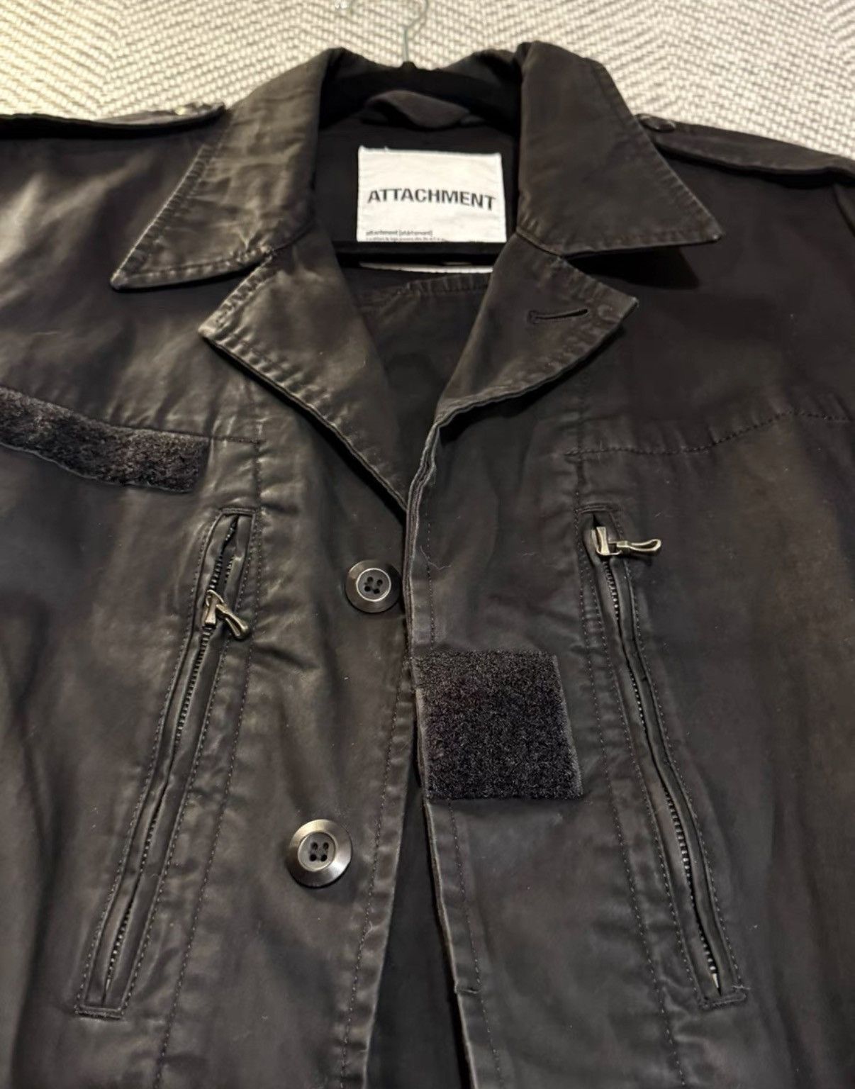 Attachment Attachment Waxed Coating Trench Coat K24 Size US L / EU 52-54 / 3 - 4 Thumbnail