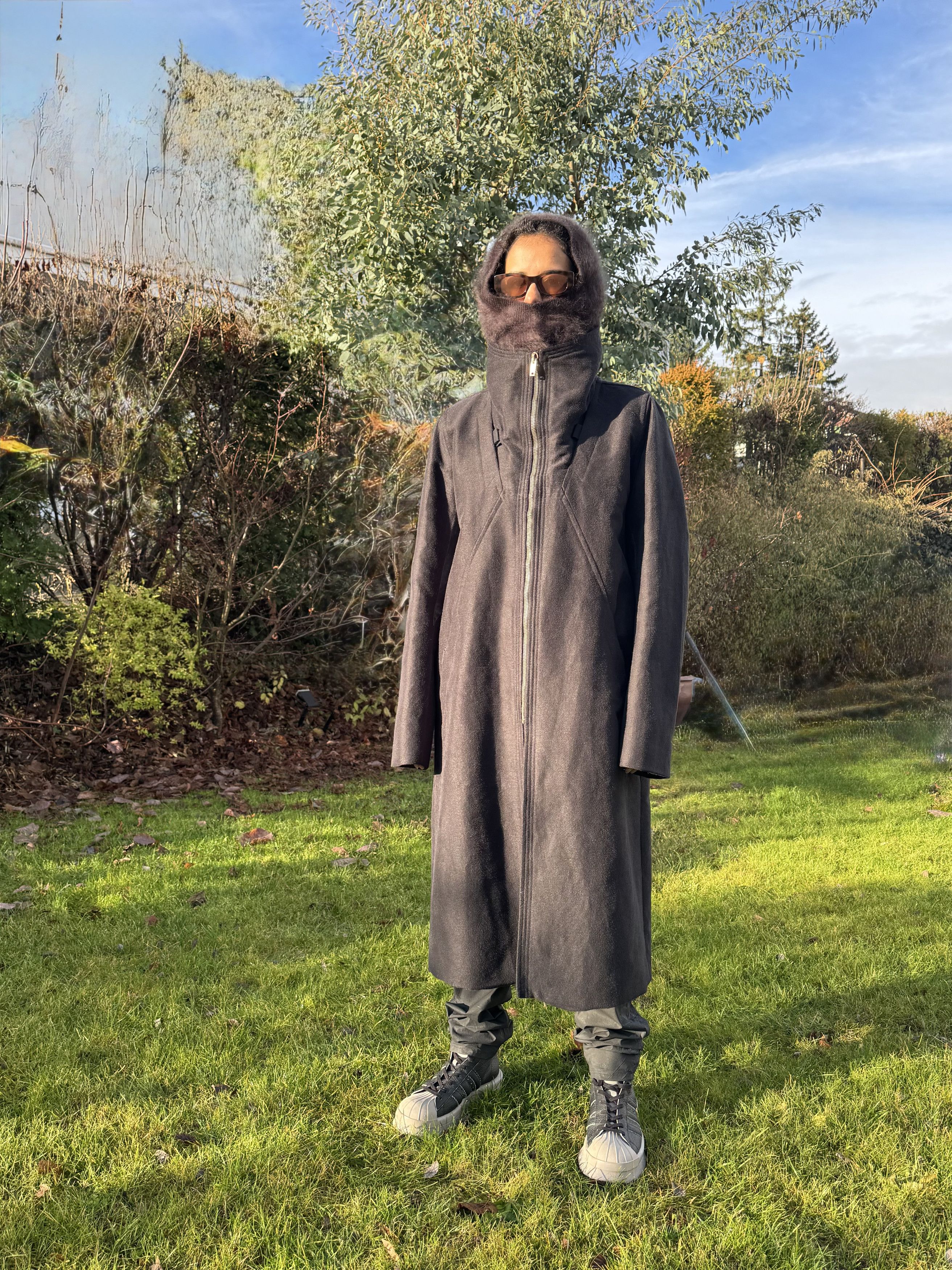 Rick Owens Rick Owens Long Black Ramie Winter Coat Size US L / EU 52-54 / 3 - 7 Thumbnail