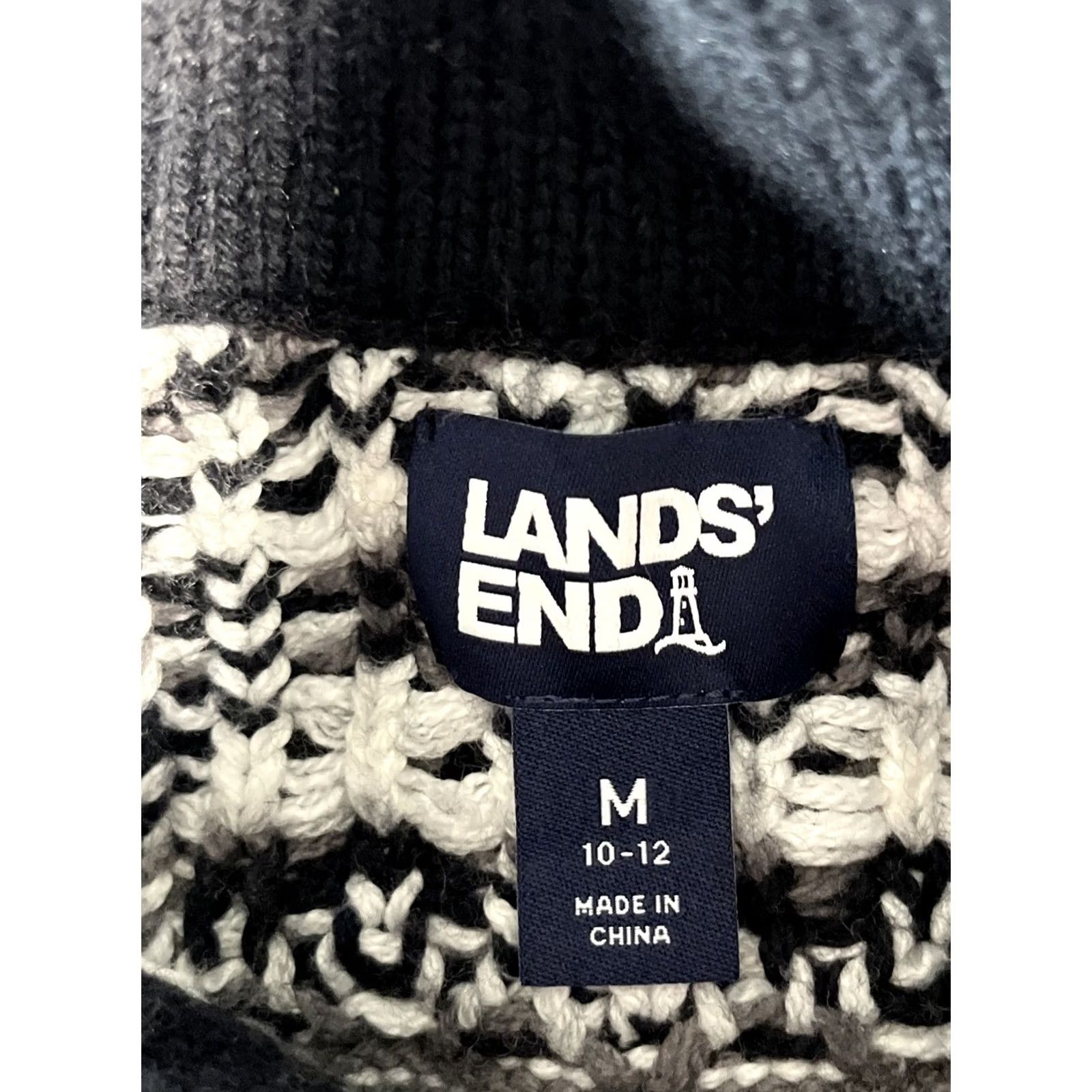Lands' End Lands' End Cardigan Sweater Womens M Chunky-Knit Multicolor Button Cotton Gray Long Sleeve Collar Knit Shirt/ sweater Womens Size M / US 6-8 / IT 42-44 - 4 Thumbnail