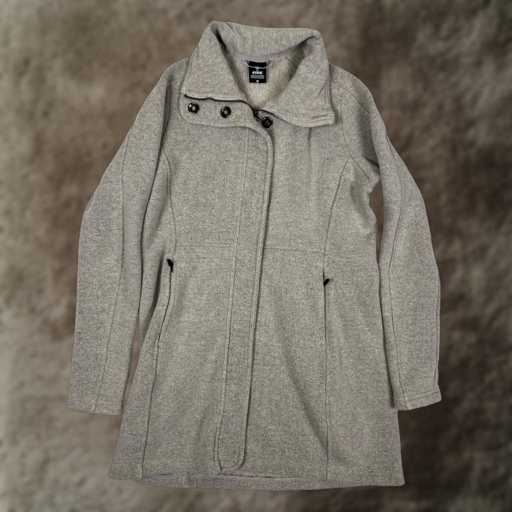 Vintage Kuhl Highland Long Jacket Coat Women's M Gray Fleece Lined Coat Jacket Mid-Length Size M / US 6-8 / IT 42-44 - 1 Thumbnail