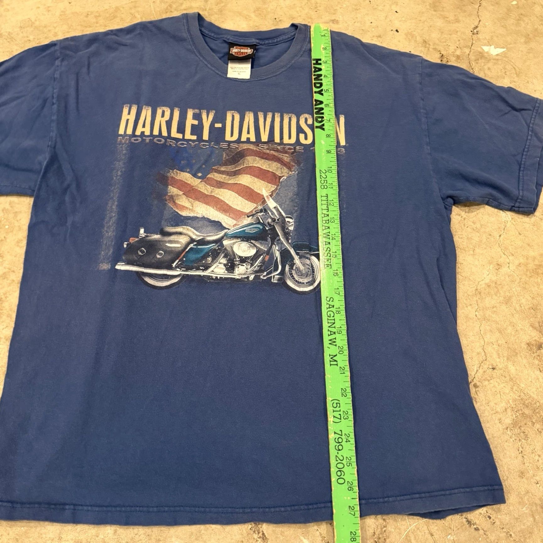 Harley Davidson VINTAGE Harley-Davidson T-Shirt XL Mens Blue Eagle USA Flag Biker Las Vegas USA Eagle Logo 70s 80s 90s Mens Size US XL / EU 56 / 4 - 6 Thumbnail