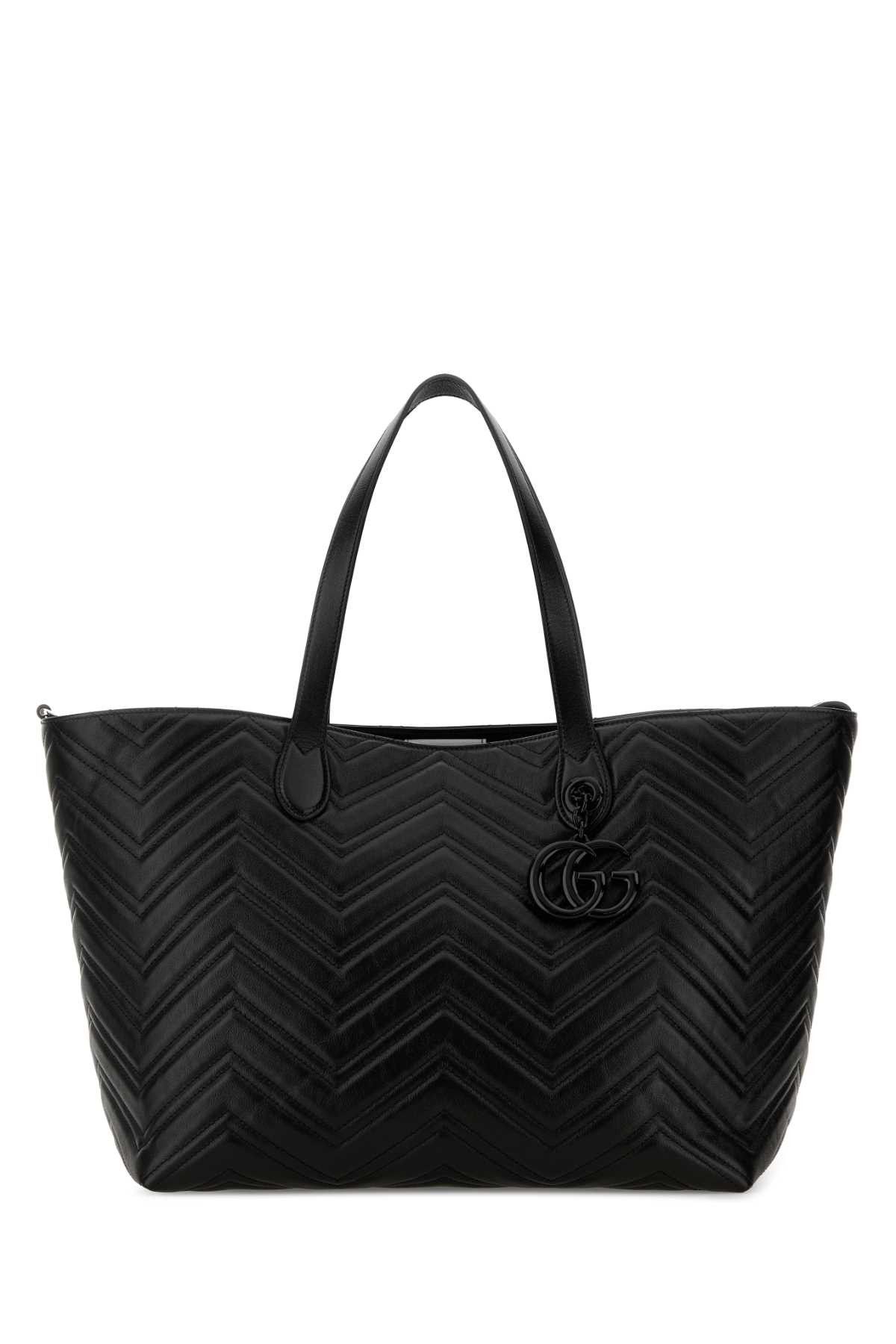 Gucci Black Leather Large Gg Marmont Shopping Bag Size ONE SIZE - 1 Thumbnail