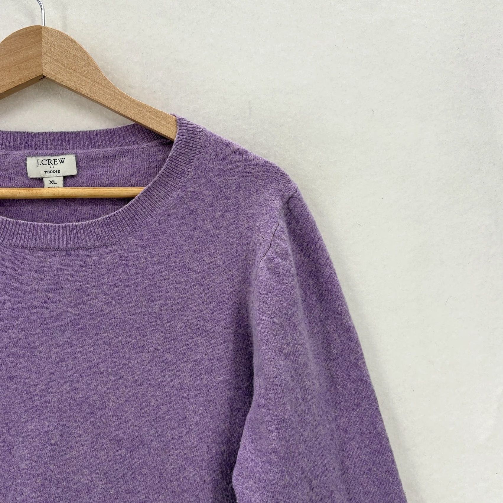J.Crew J.CREW Sweater Womens XL Purple Knit Pullover Crew Neck Raglan Sleeves Tight-Knit Cotton Wool Polyamide Classic Casual Turtleneck? Size XL / US 12-14 / IT 48-50 - 2 Thumbnail