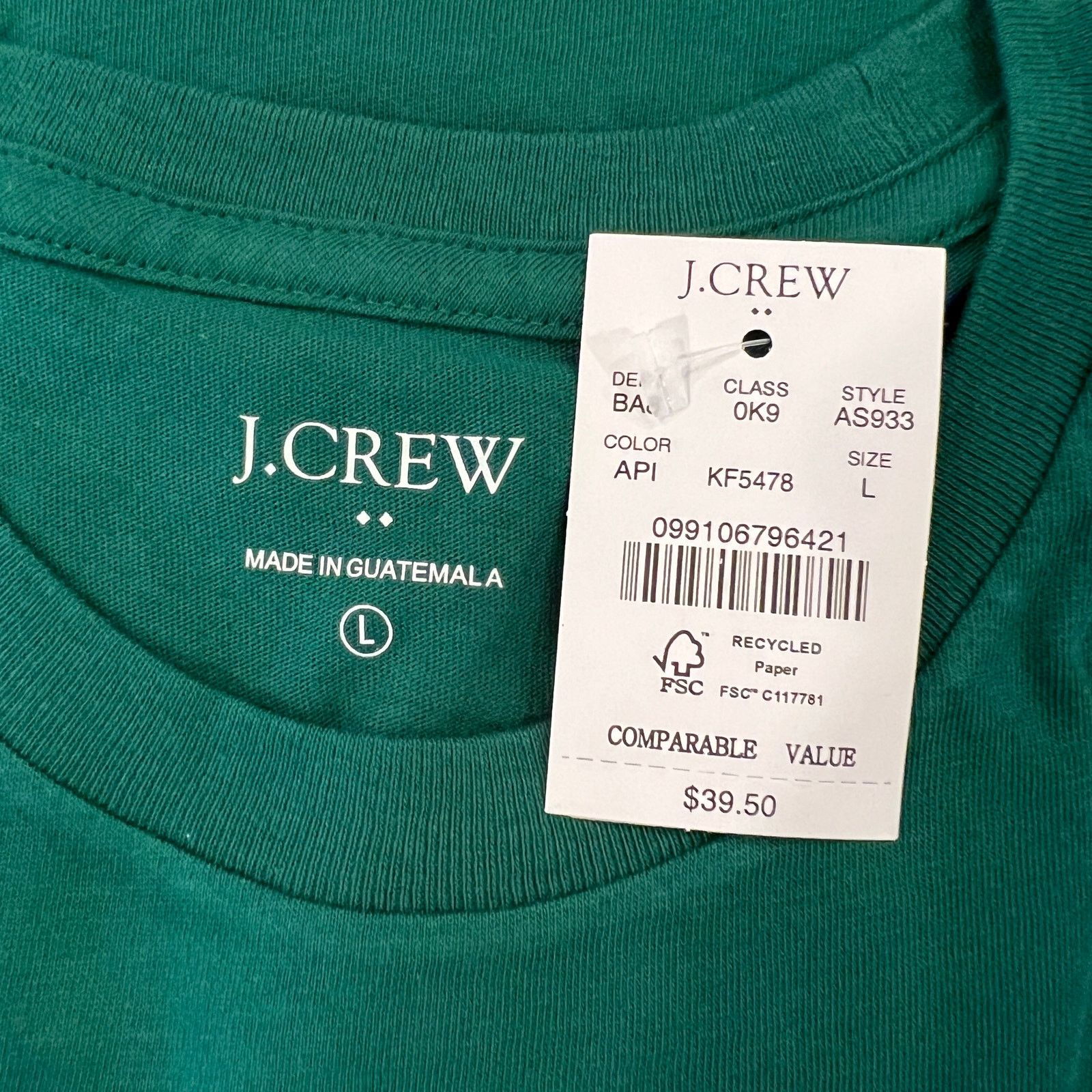 J.Crew NWT J. Crew Men's Green W/ Christmas St. Bernard Tee SIZE XL Size US XL / EU 56 / 4 - 4 Thumbnail