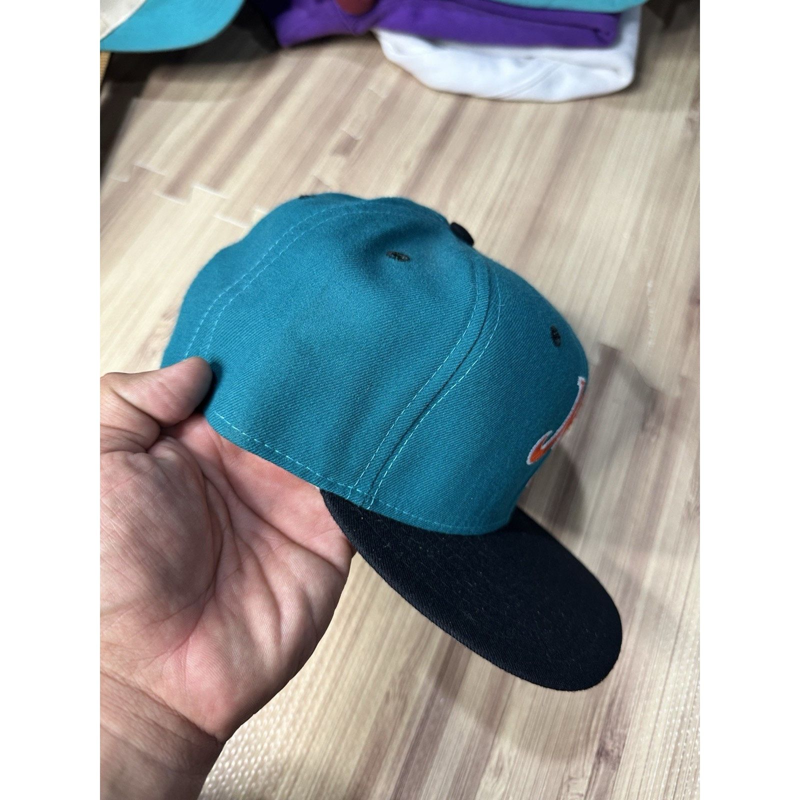 New Era Vintage Miami Dolphins New Era Teal Snapback Hat Cap Size ONE SIZE - 2 Thumbnail