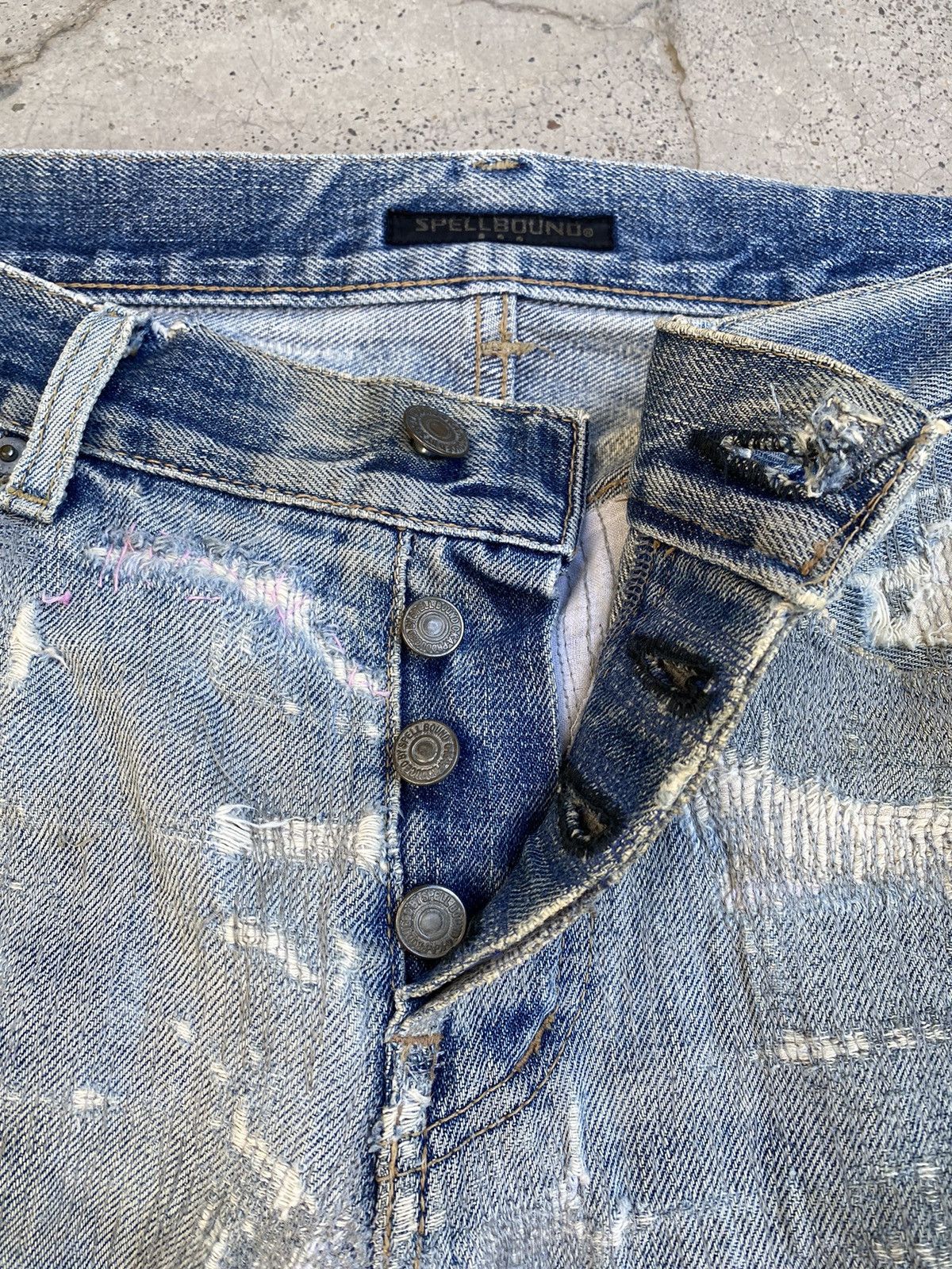 Spellbound Vintage Spellbound Boro Distressed Denim Size US 33 - 8 Thumbnail