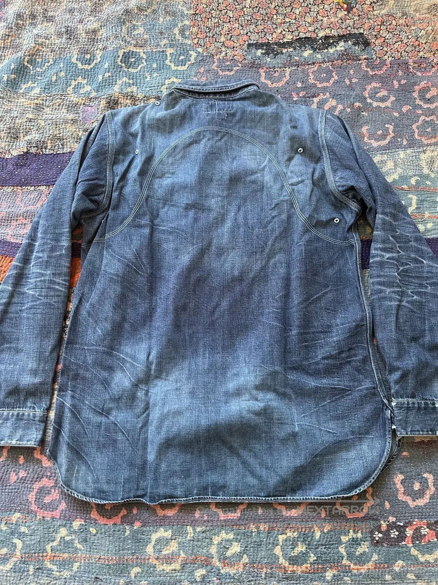 RRL Ralph Lauren RRL Distressed Denim Shirt. Size US M / EU 48-50 / 2 - 2 Thumbnail