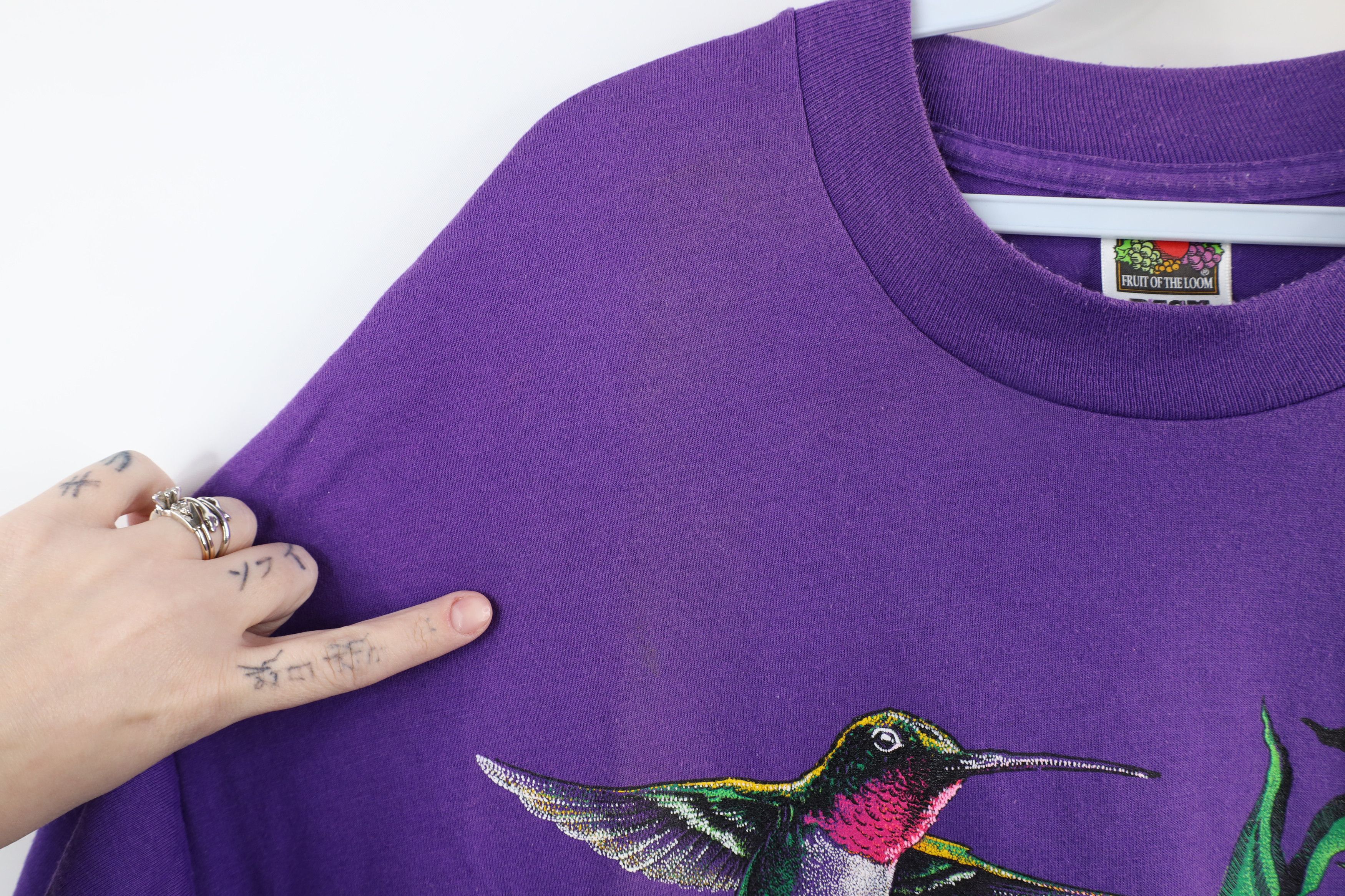 Vintage Vintage 90s Streetwear Nature Hummingbird Flower T-Shirt Size XL / US 12-14 / IT 48-50 - 6 Thumbnail