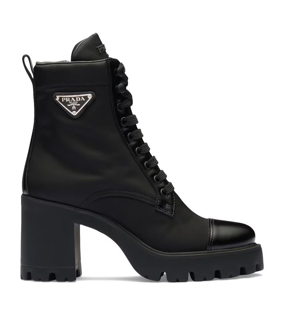 Prada o1B3y1r0526 Leather and Re-Nylon Boots in Black Size US 6 / IT 36 - 1 Thumbnail