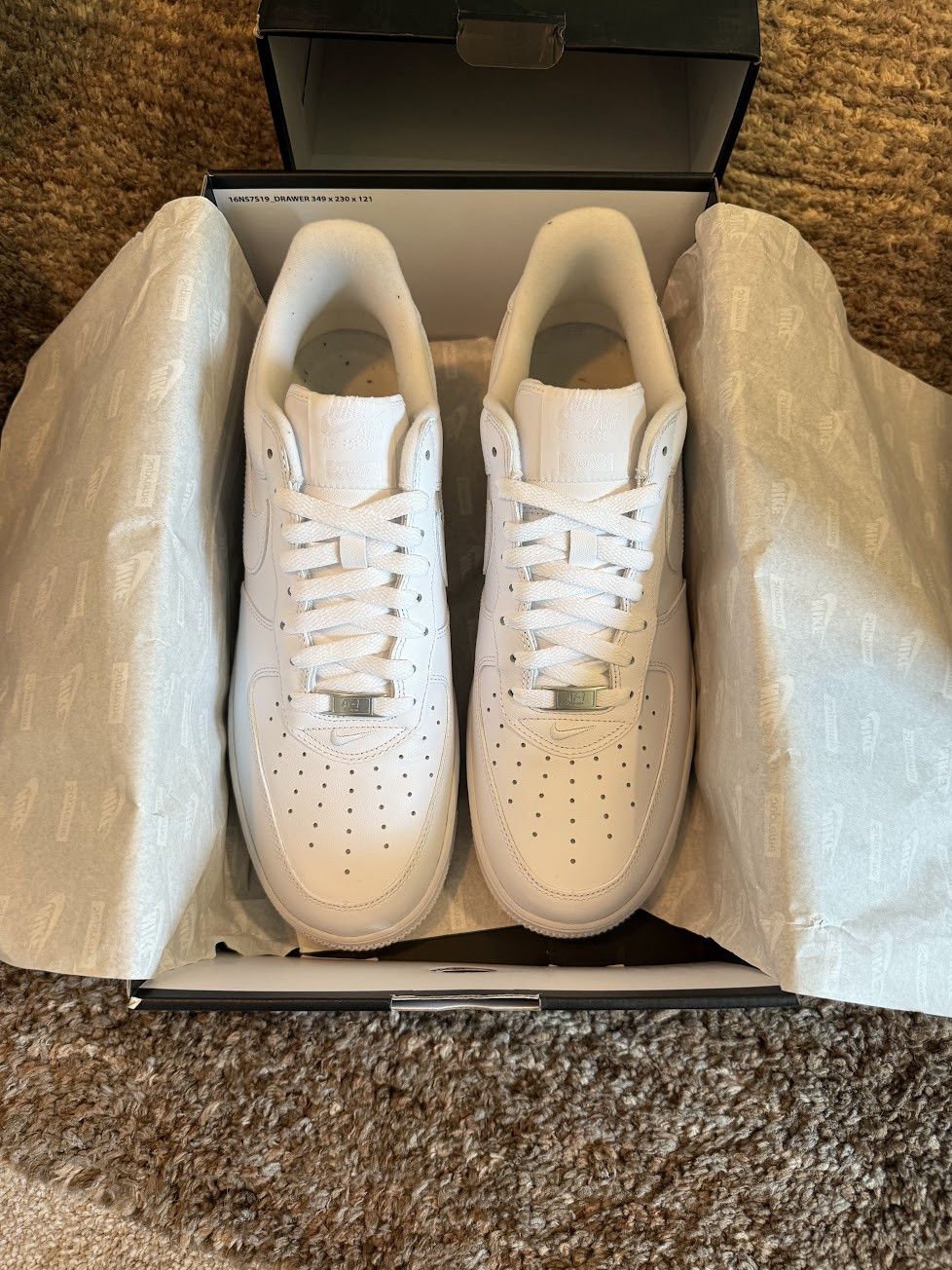 Nike × Supreme `Supreme x Nike Air Force 1 Low White DS Size 12 SS20 Size US 12 / EU 45 - 4 Thumbnail