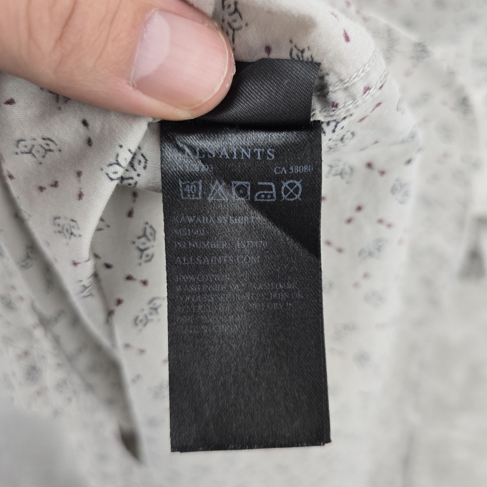 Allsaints AllSaints Shirt Medium Kawaba Short Sleeve Floral Ivory Size US M / EU 48-50 / 2 - 7 Thumbnail