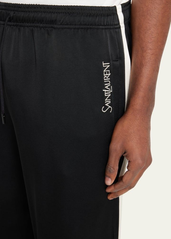 Saint Laurent Paris o1y0325 Logo Jogger & Sweatpant in Black Size US 34 / EU 50 - 2 Thumbnail