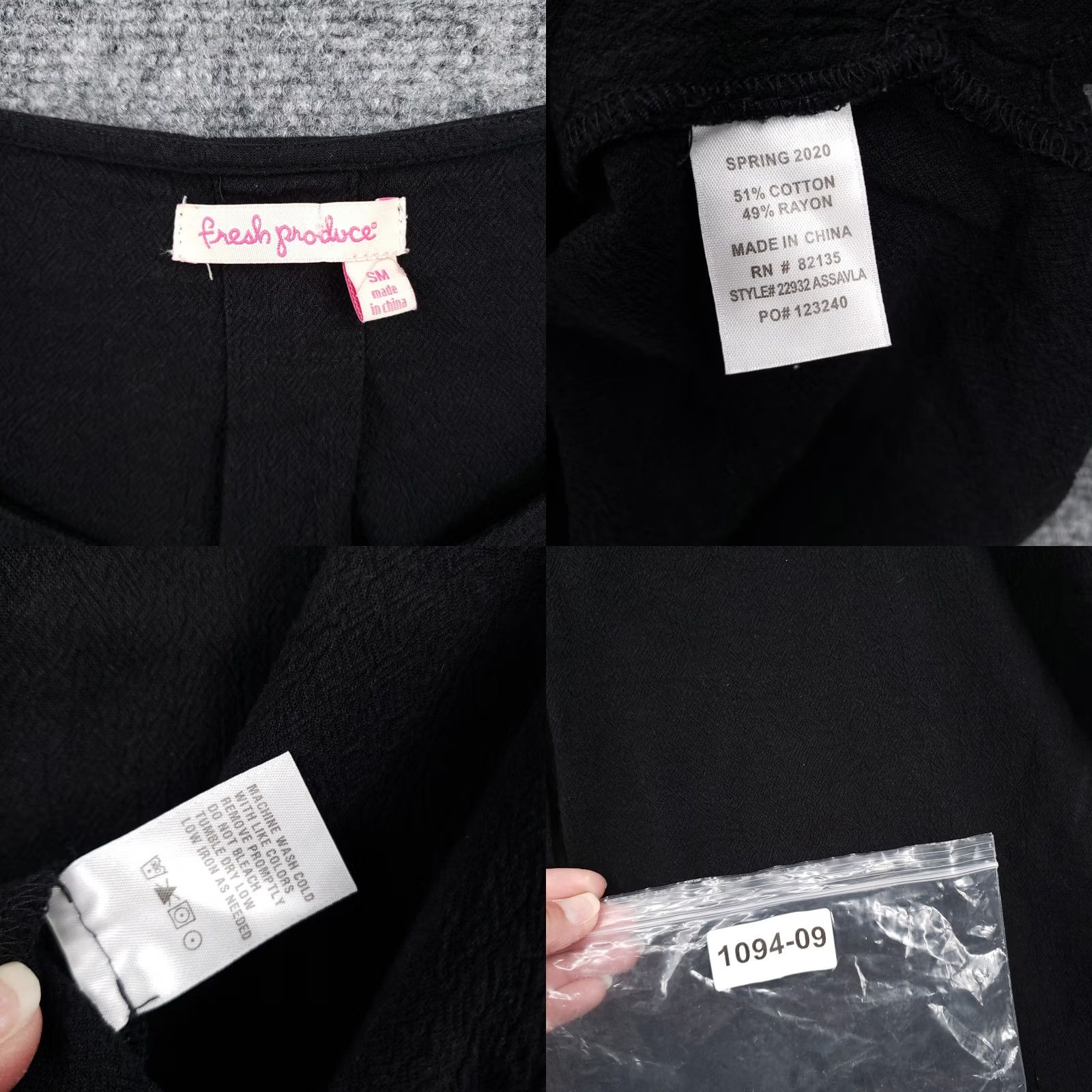 Vintage Fresh Produce Black Blouse Womens S Small Cap Sleeves Top Spring 2020 Round Neck Size S / US 4 / IT 40 - 8 Thumbnail