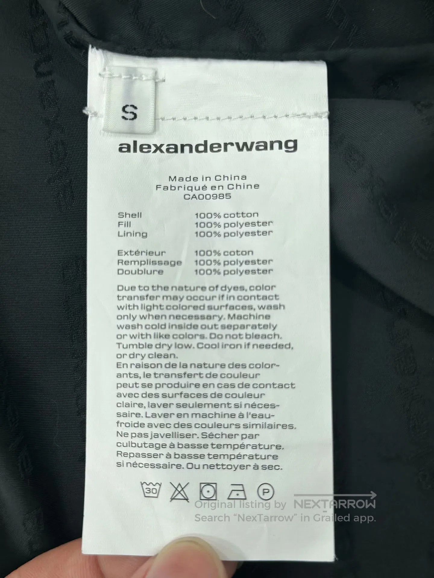 Alexander Wang Alexander Wang Black full print logo cotton coat| Size US S / EU 44-46 / 1 - 5 Thumbnail