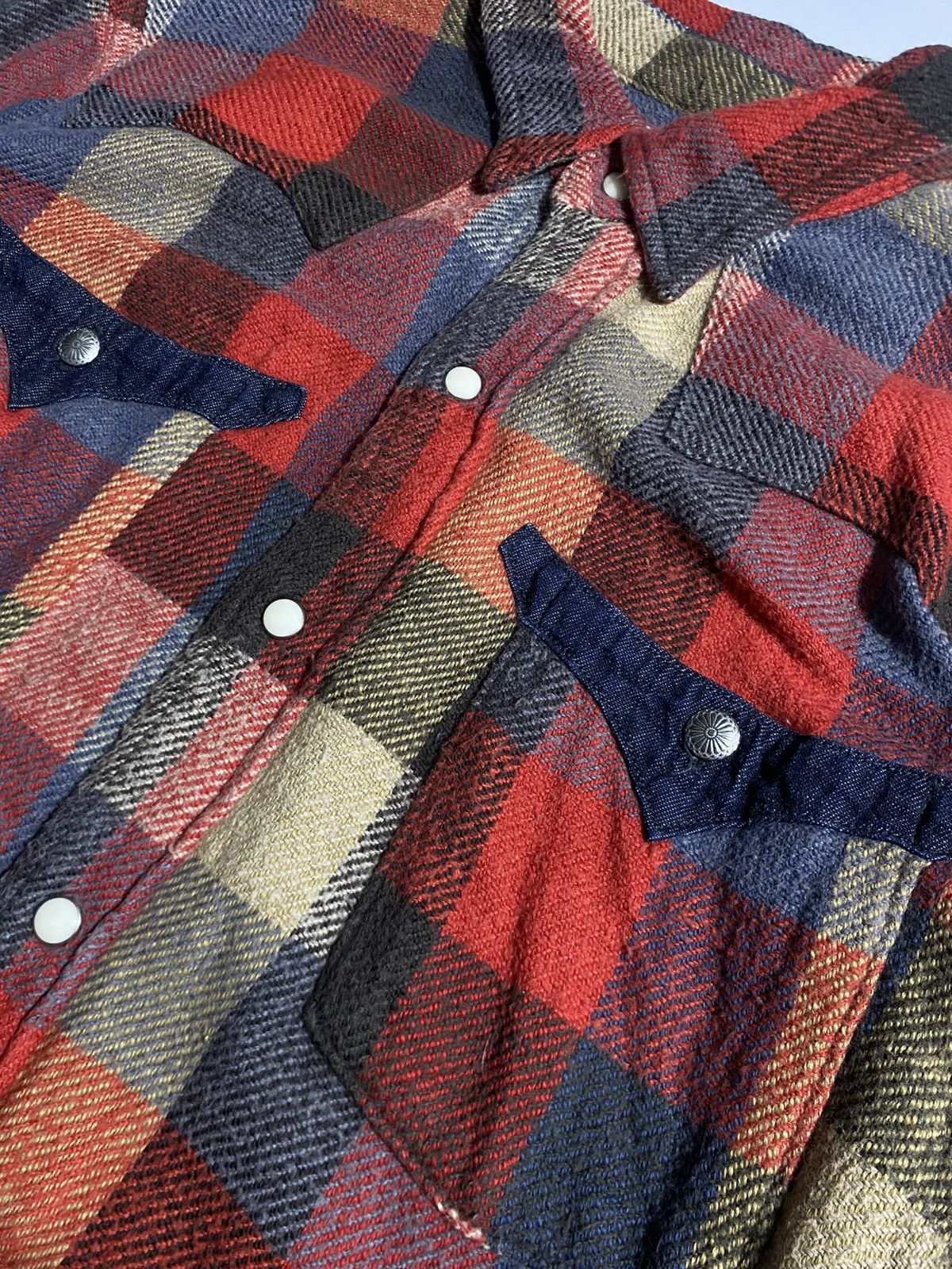 Kapital KAPITAL CHECK ALL OVER PATTERN CONCHO BUTTON SNAP WESTERN Size US M / EU 48-50 / 2 - 3 Thumbnail