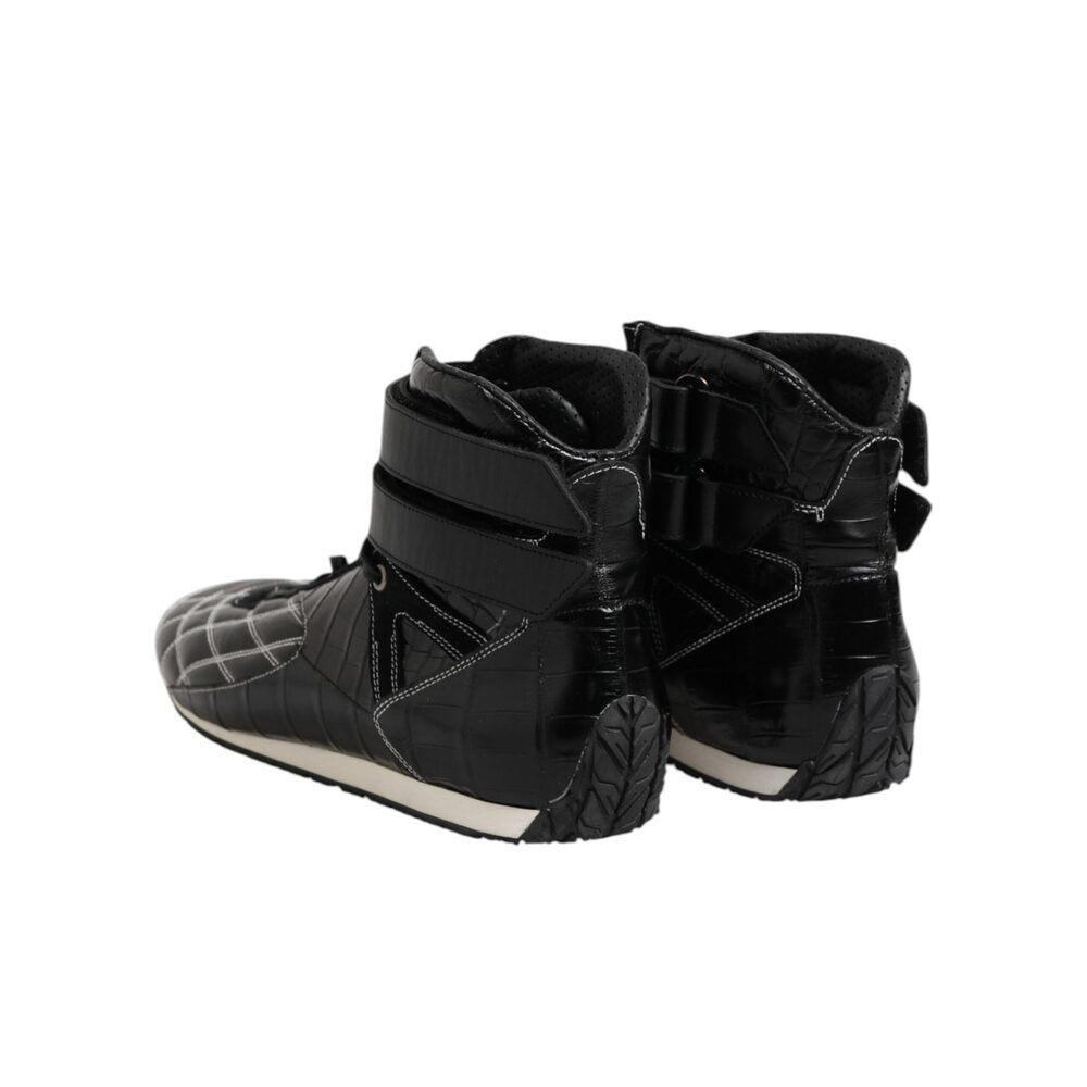 Dolce & Gabbana Dolce & Gabbana Black Quilted Leather Lace Up Sneakers Shoes Size US 11 / EU 44 - 5 Thumbnail