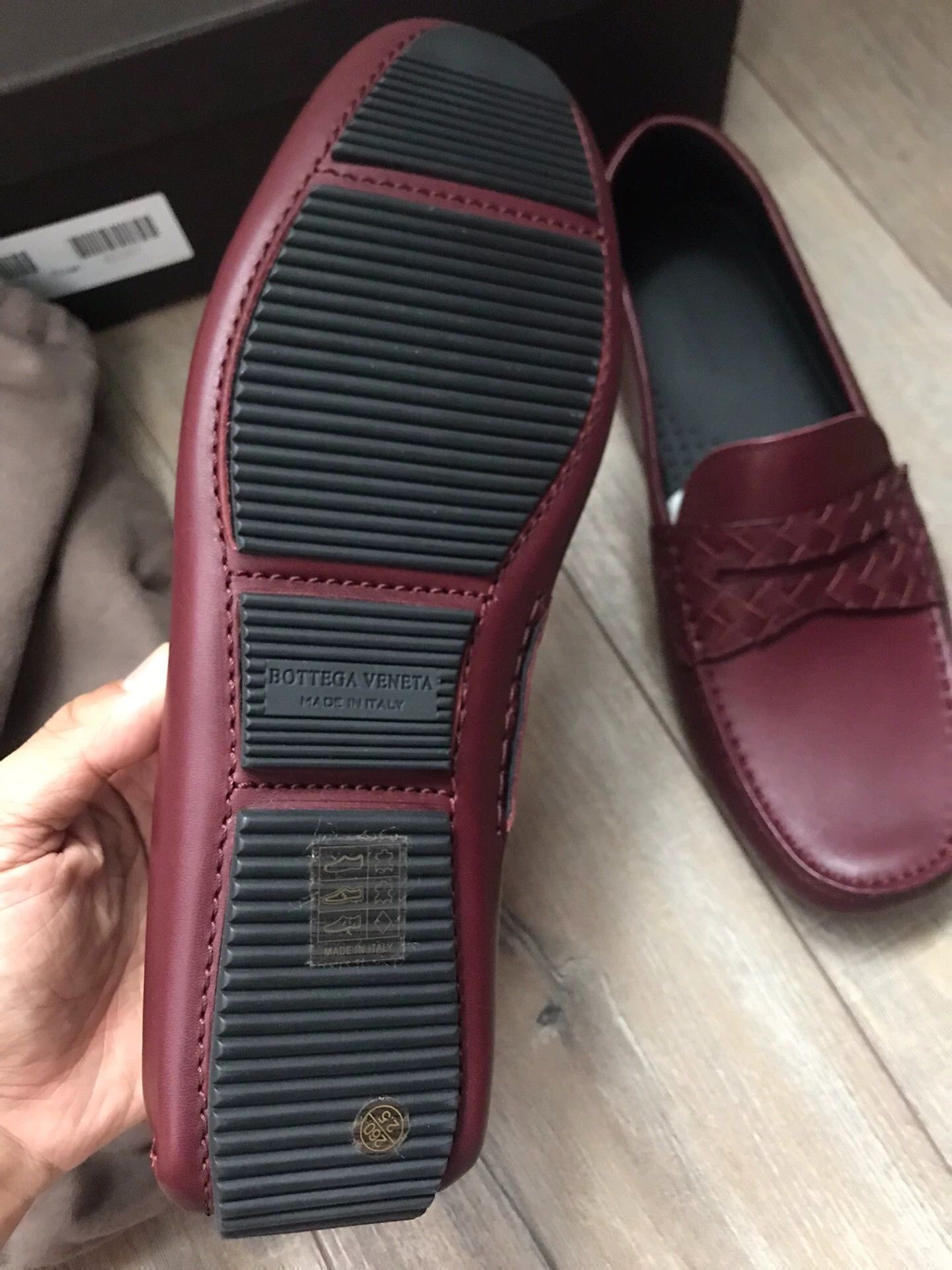 Bottega Veneta BV Burgundy Woven & Leather Driving Shoe 42.5 Size US 9.5 / EU 42-43 - 5 Thumbnail