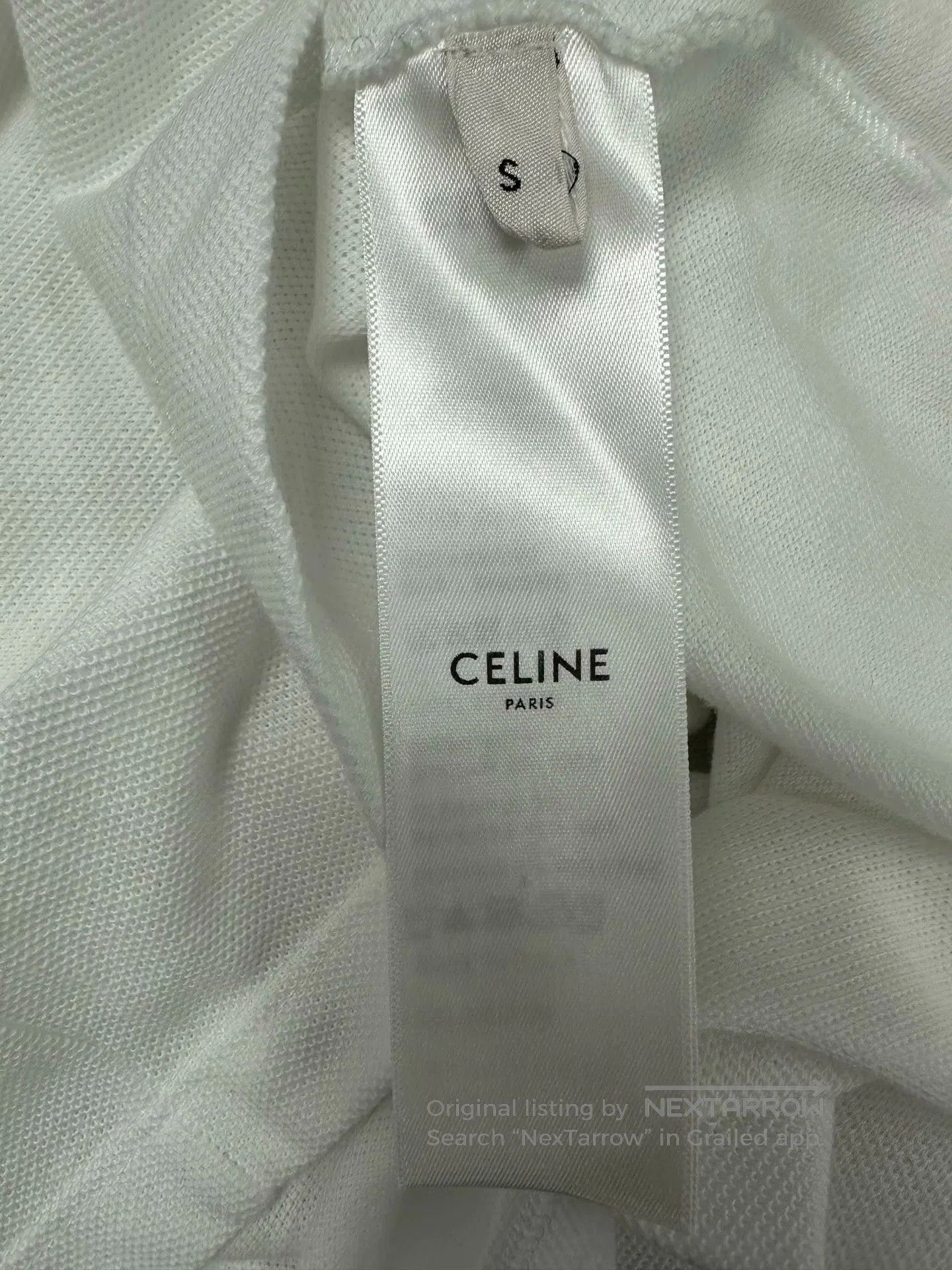 Celine CELINE White embroidered letter logo collar short sleeve P Size US S / EU 44-46 / 1 - 6 Thumbnail