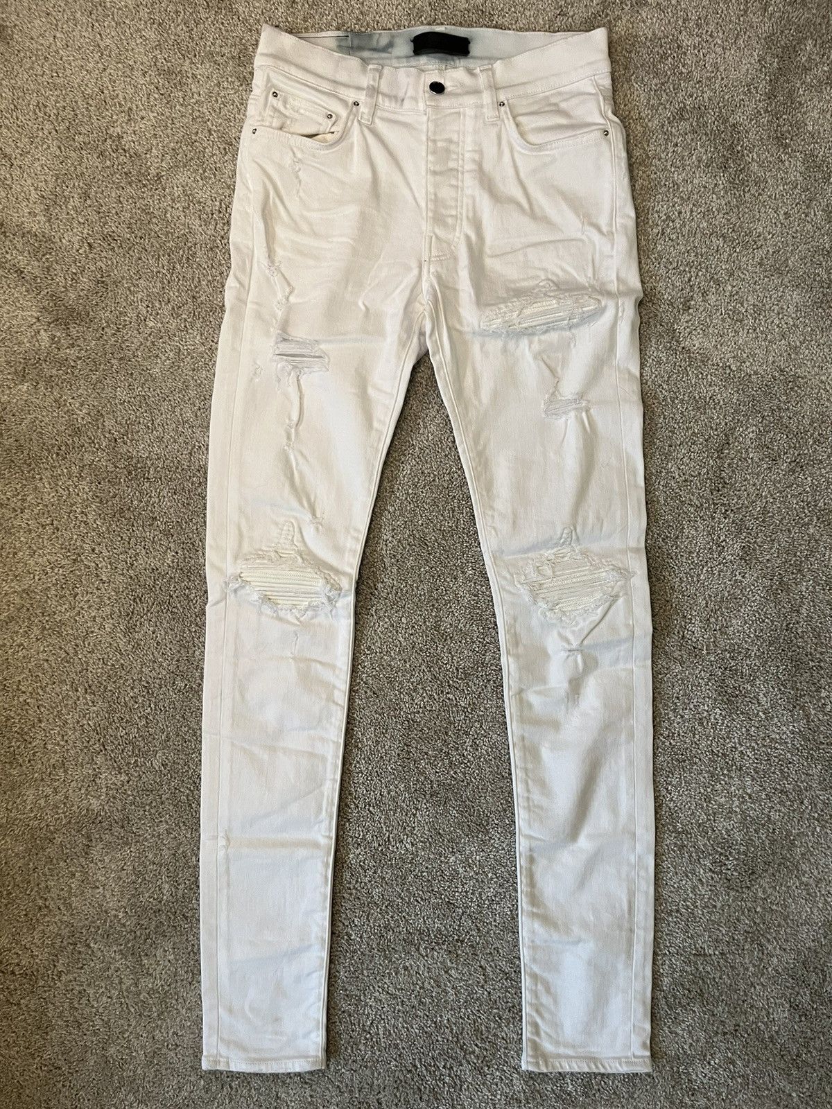Amiri Mx1 White Skinny Jeans